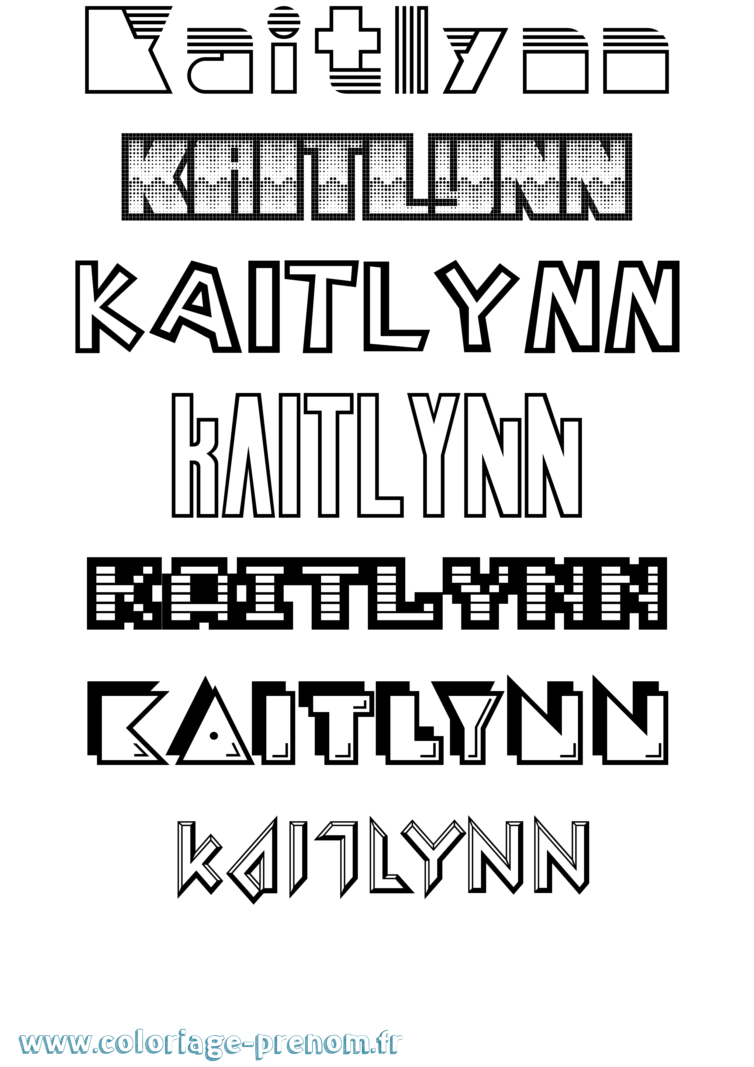 Coloriage prénom Kaitlynn Jeux Vidéos