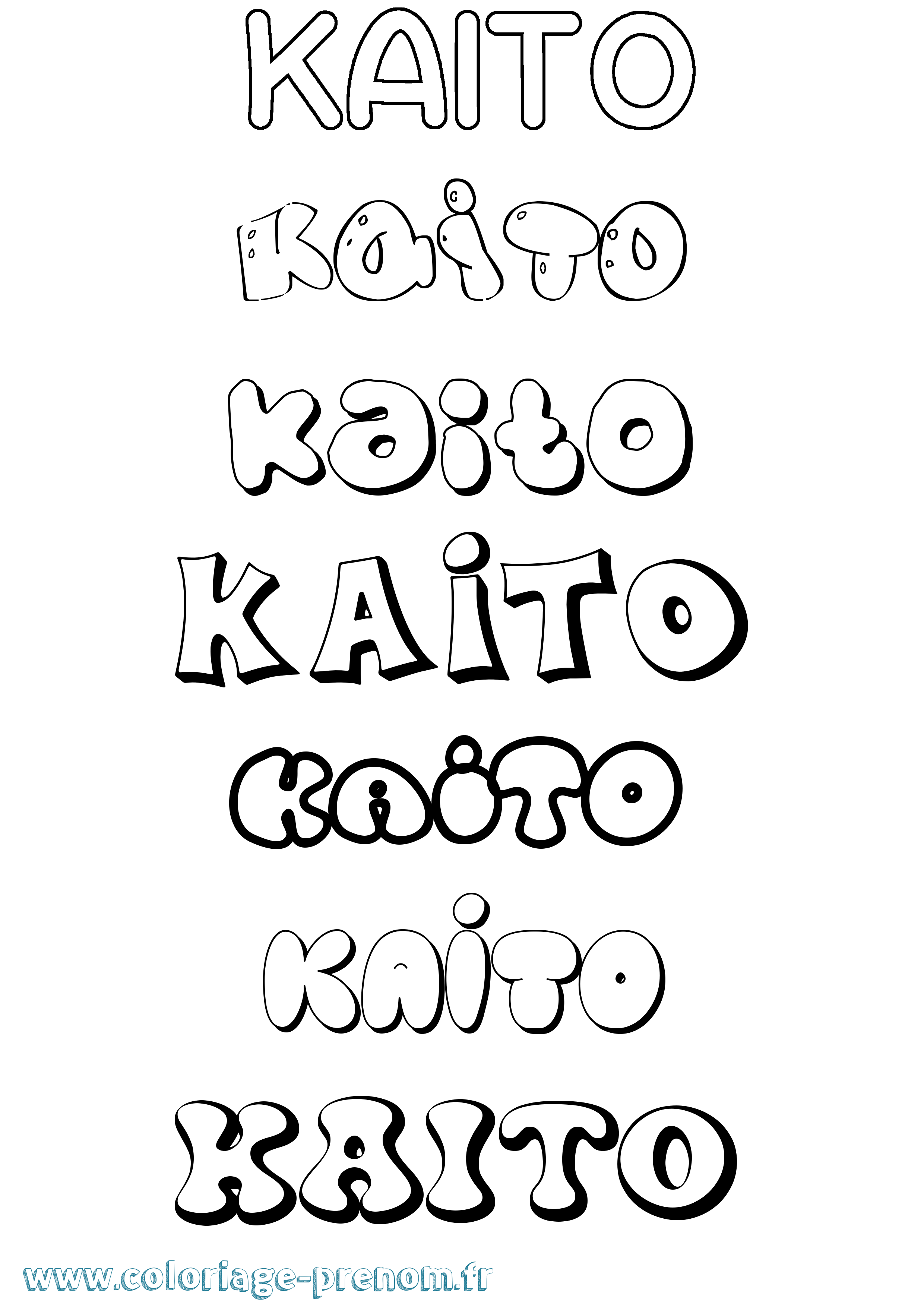 Coloriage prénom Kaito Bubble