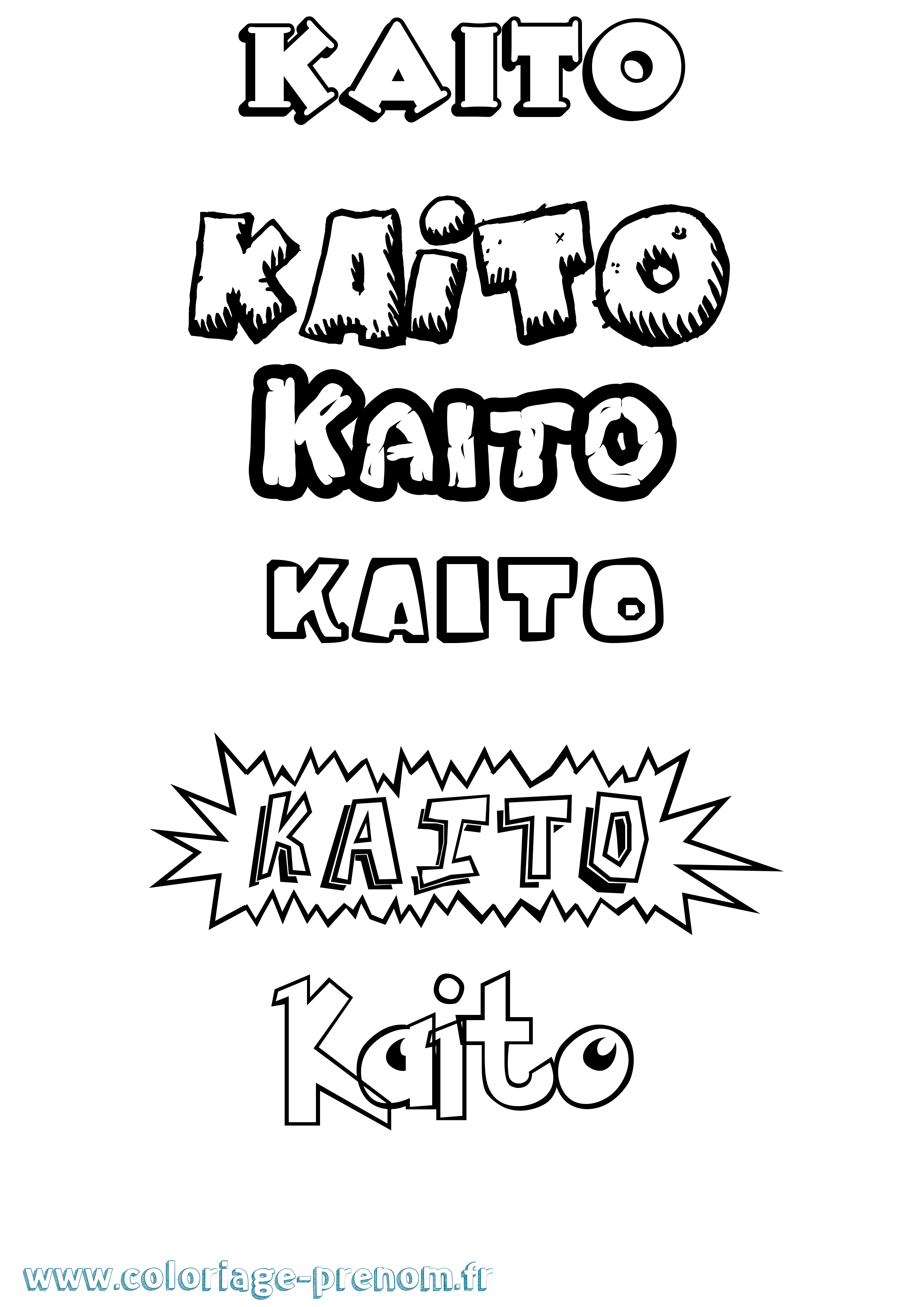 Coloriage prénom Kaito Dessin Animé