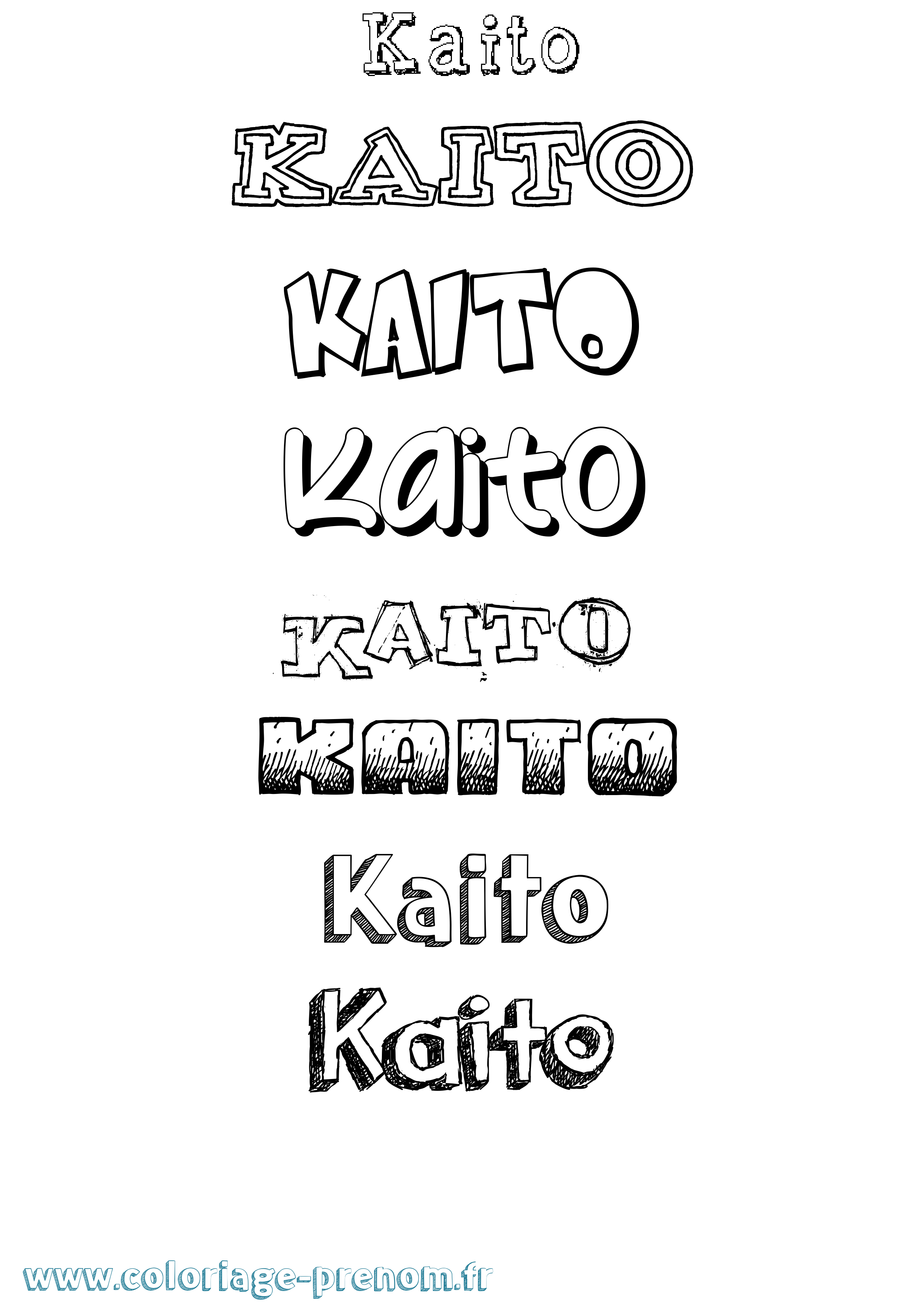 Coloriage prénom Kaito Dessiné