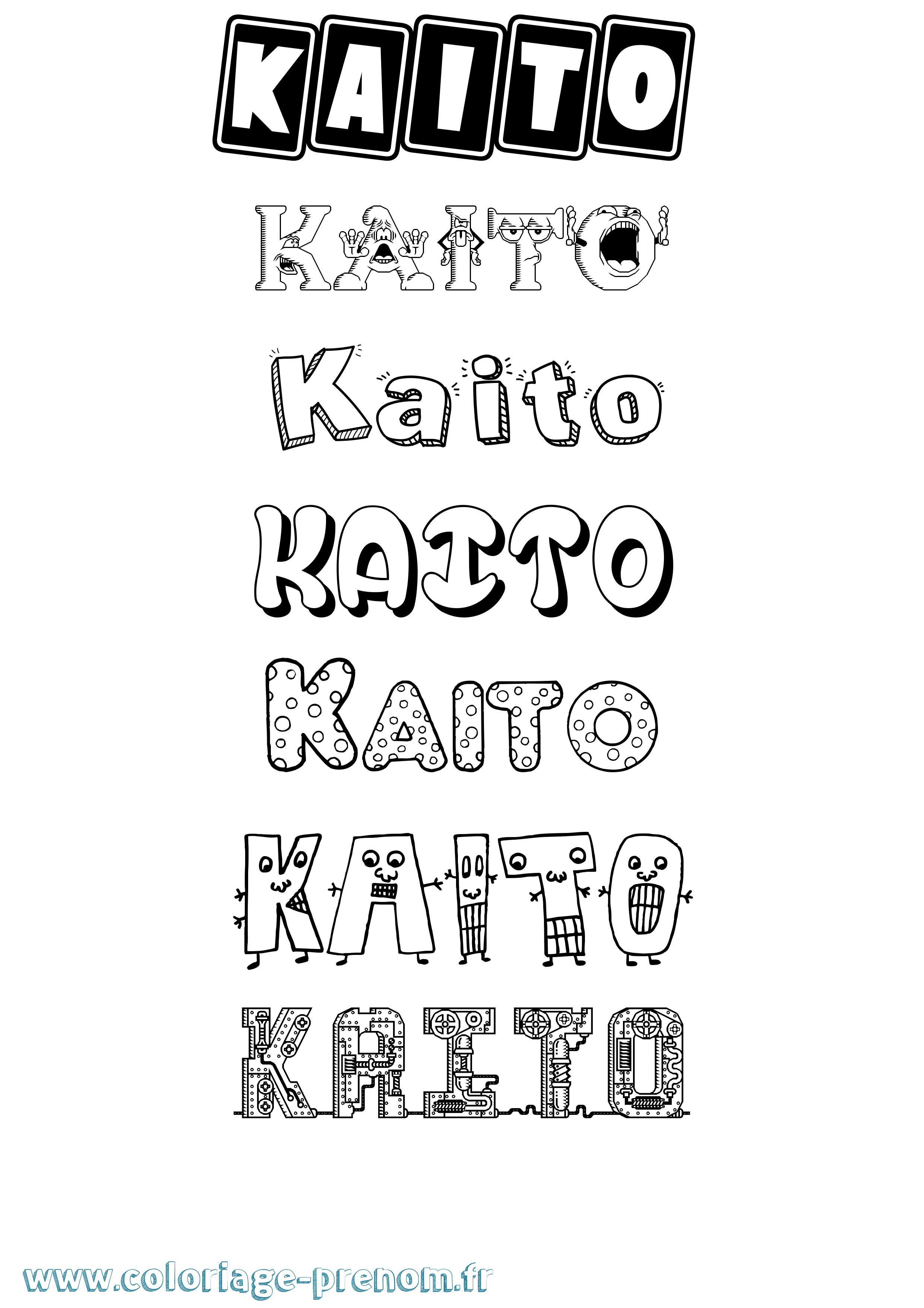 Coloriage prénom Kaito Fun