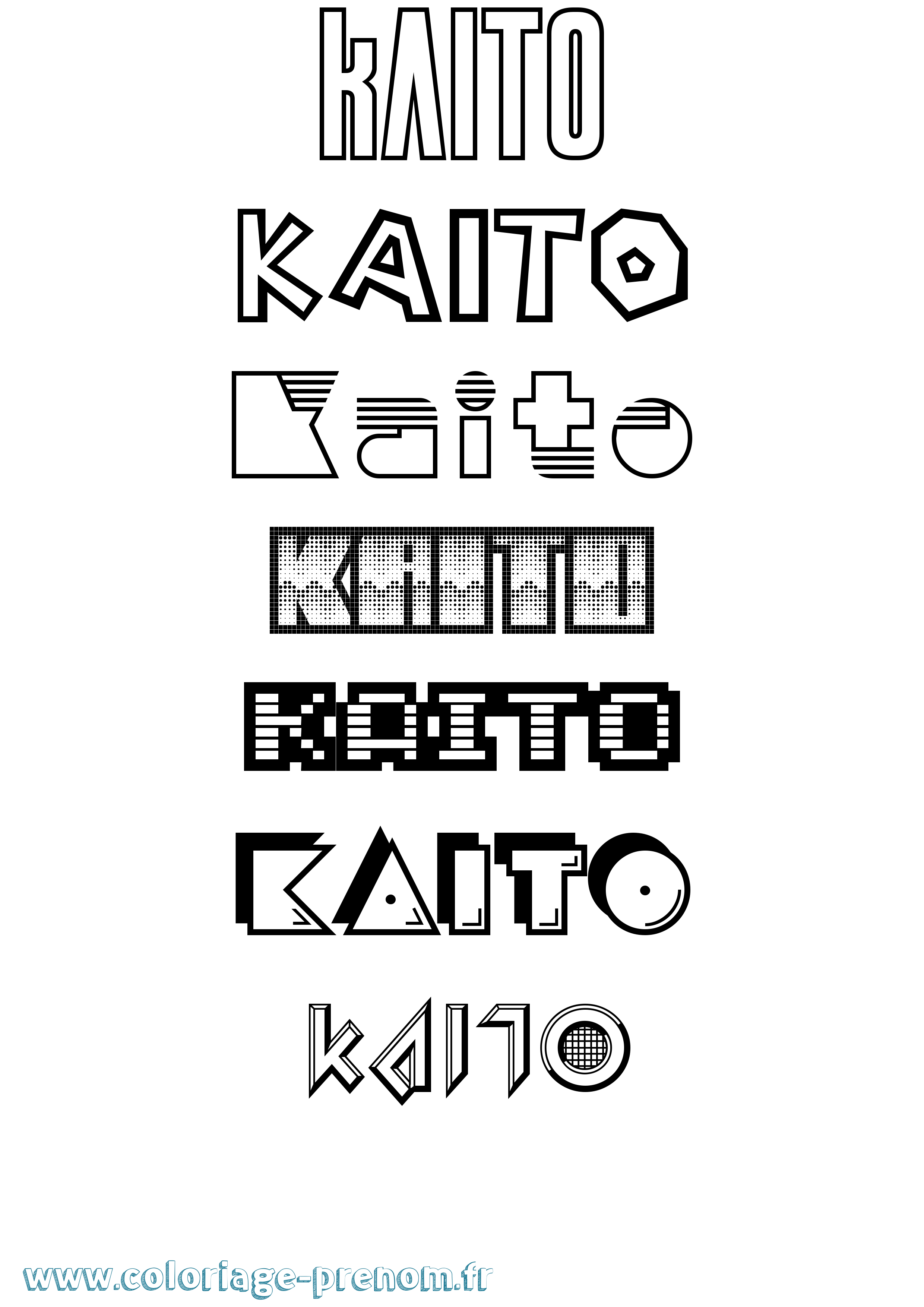 Coloriage prénom Kaito Jeux Vidéos