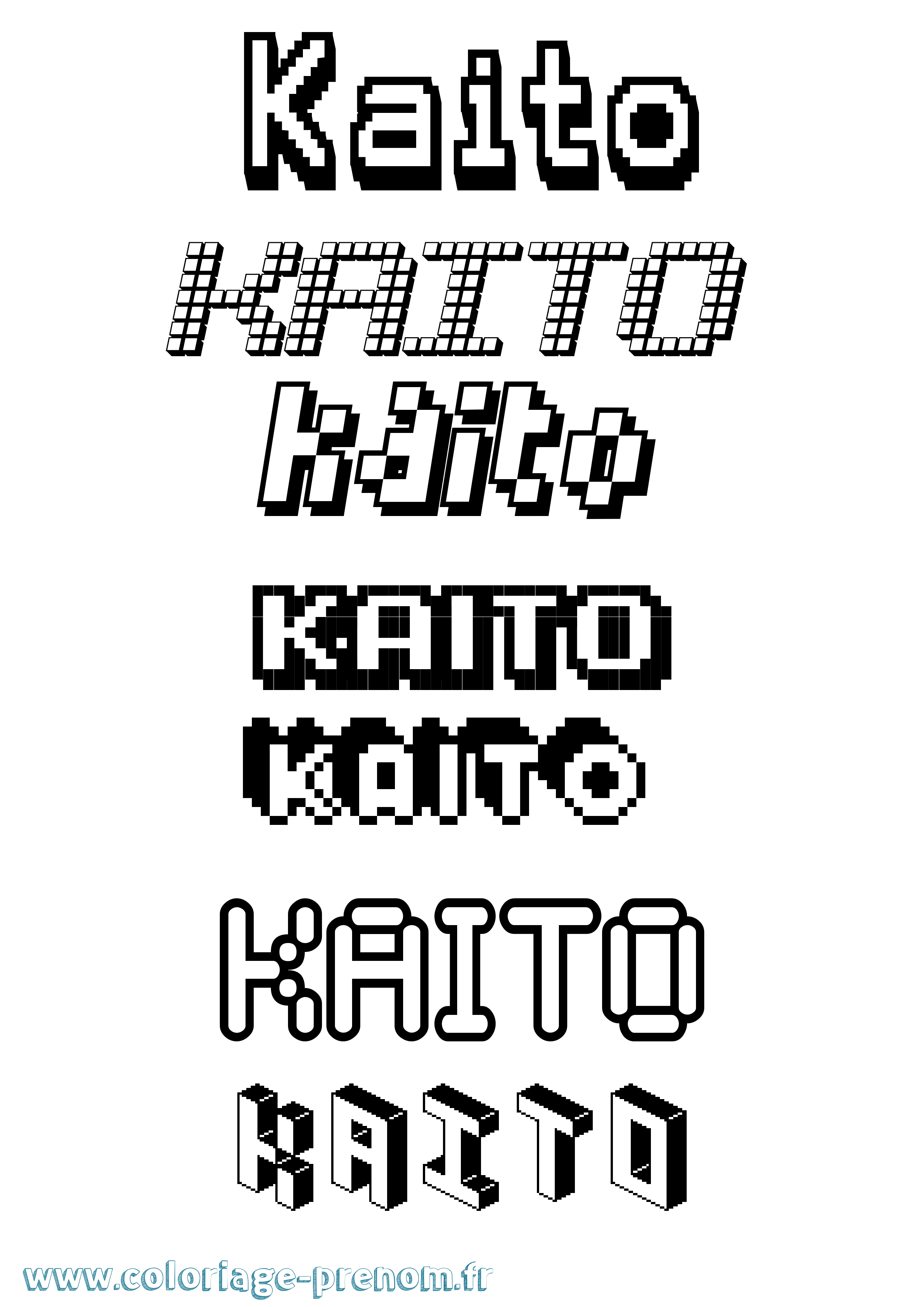 Coloriage prénom Kaito Pixel