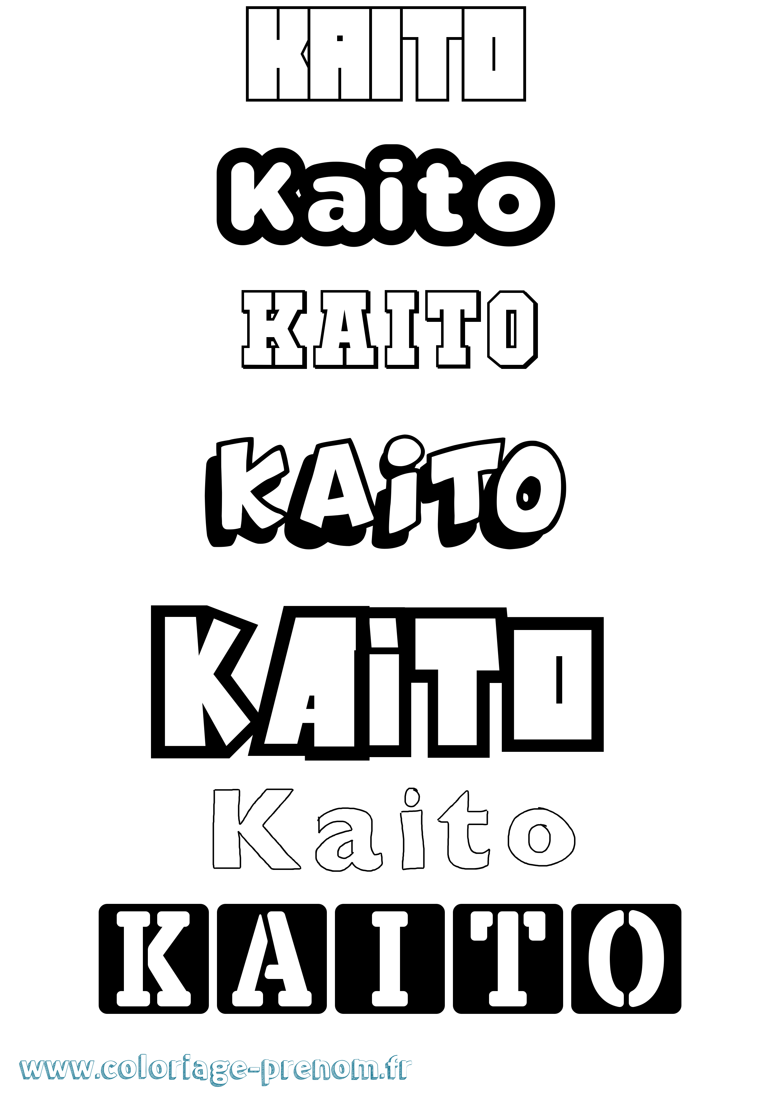 Coloriage prénom Kaito Simple