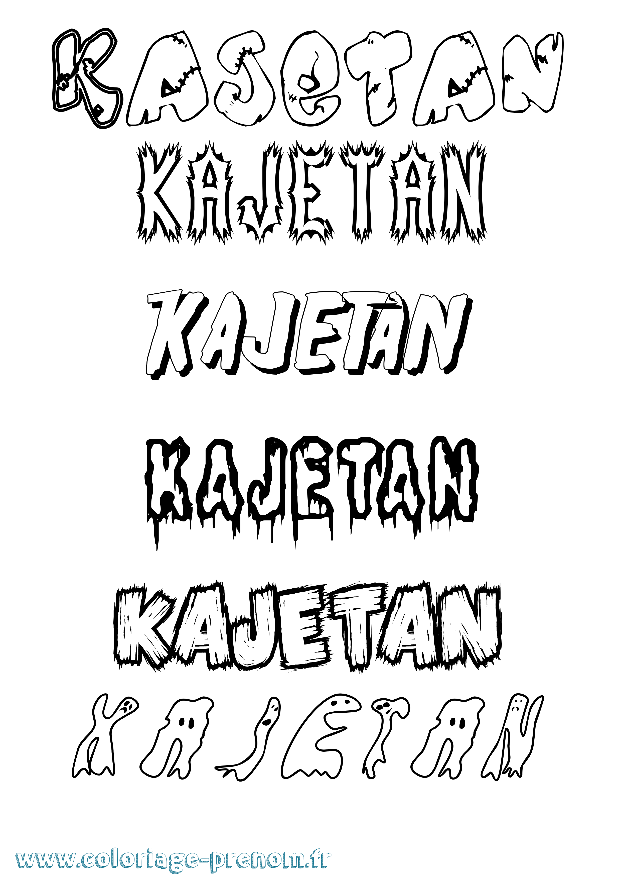 Coloriage prénom Kajetan Frisson