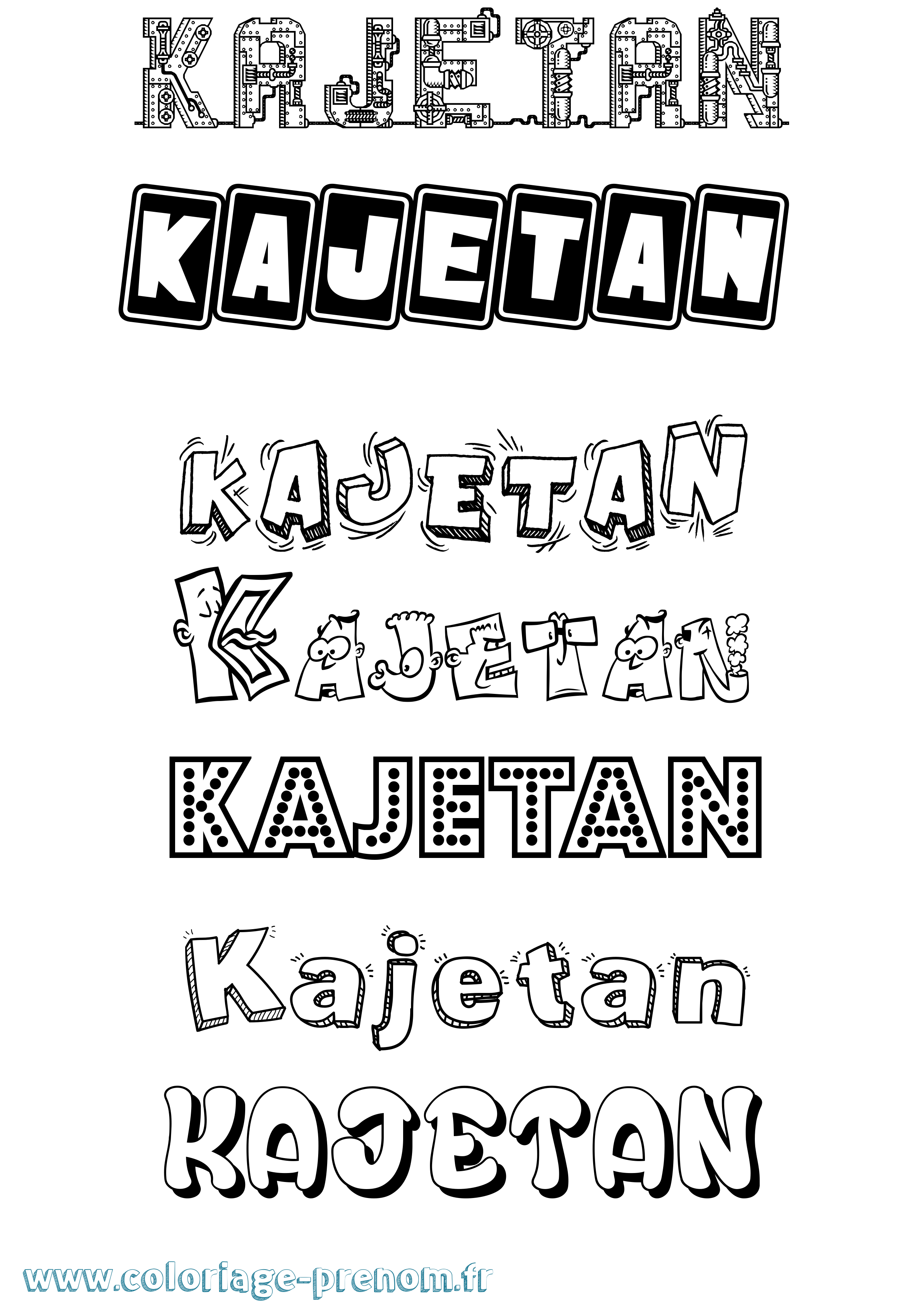 Coloriage prénom Kajetan Fun