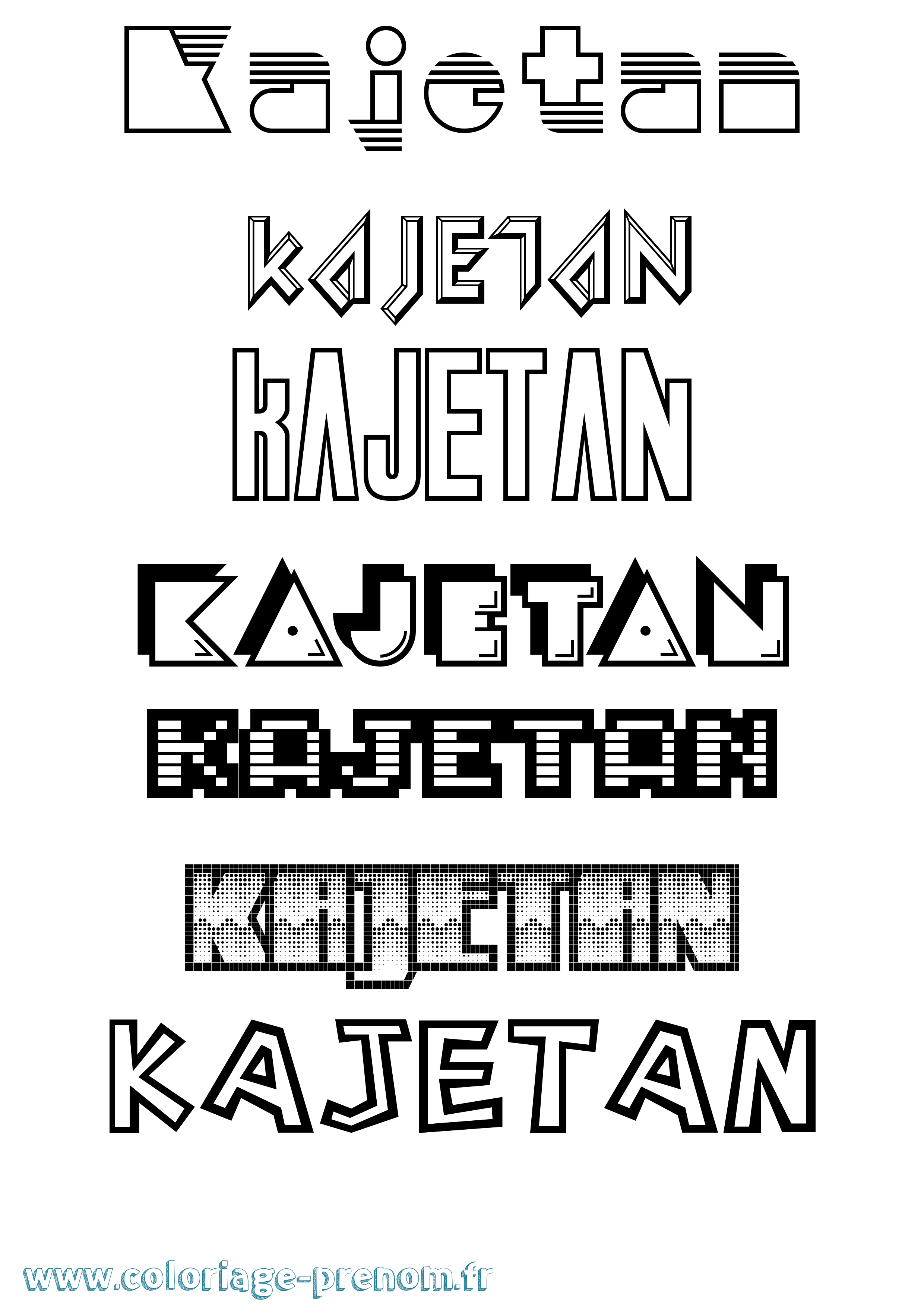 Coloriage prénom Kajetan Jeux Vidéos