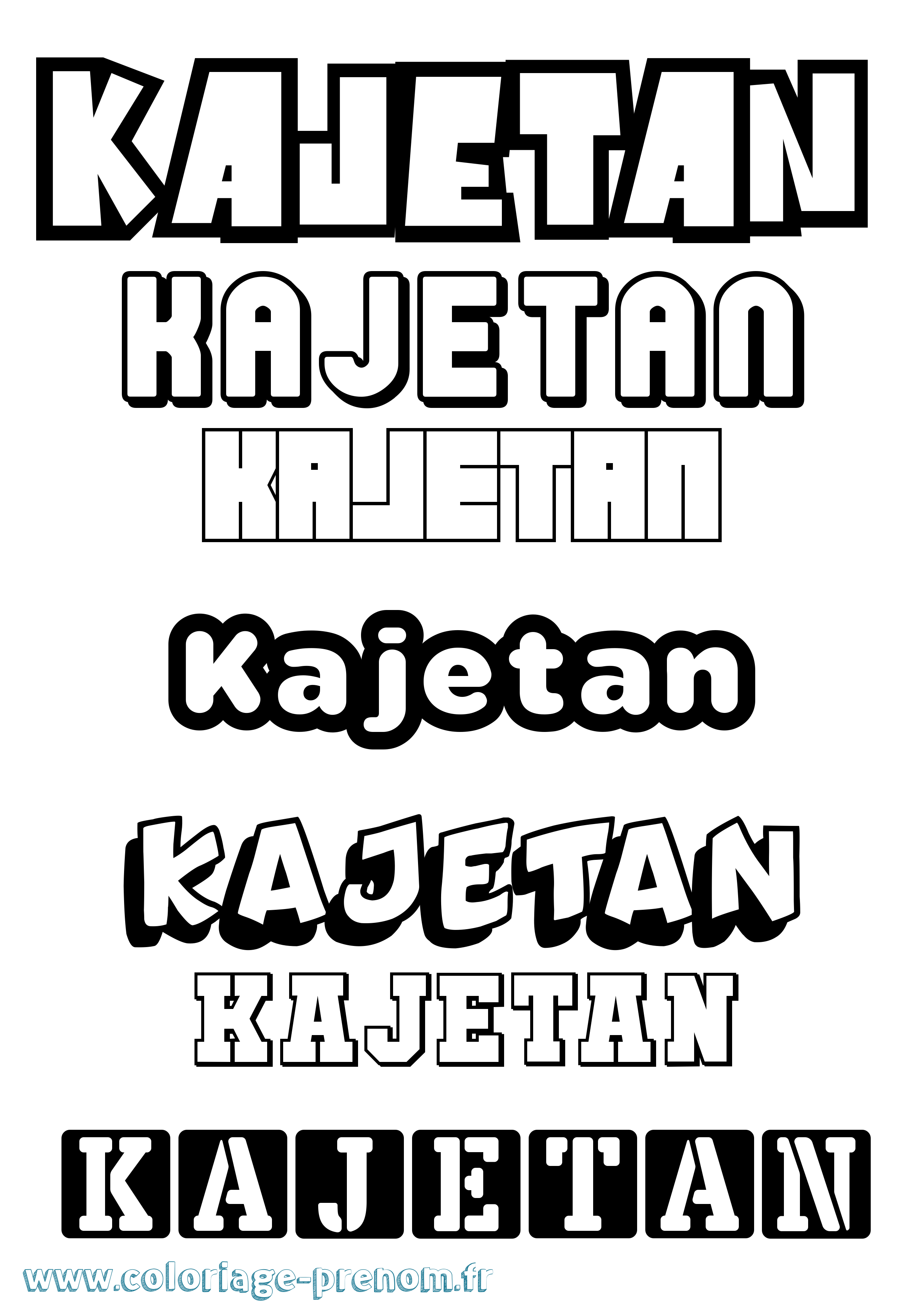 Coloriage prénom Kajetan Simple