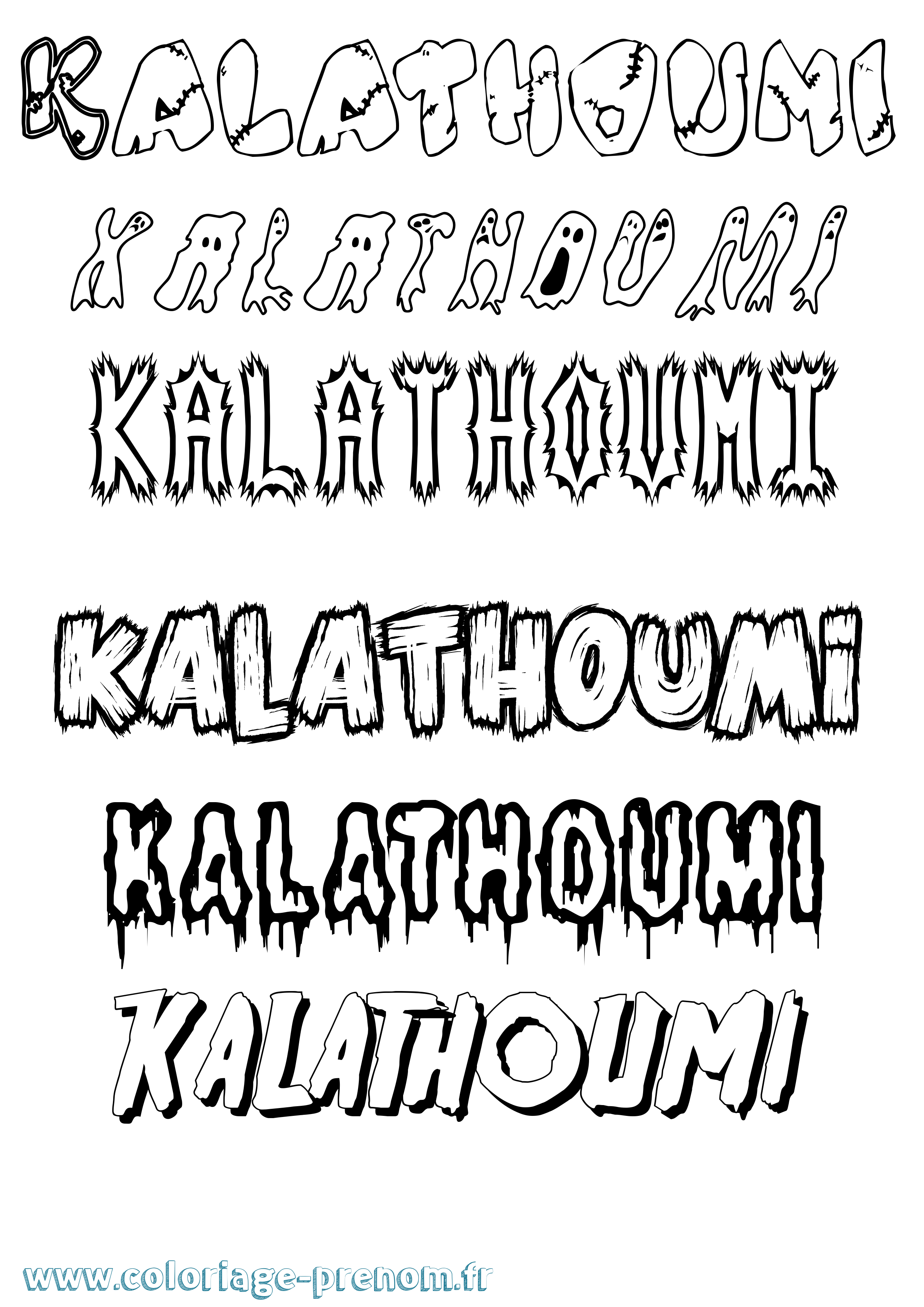 Coloriage prénom Kalathoumi Frisson