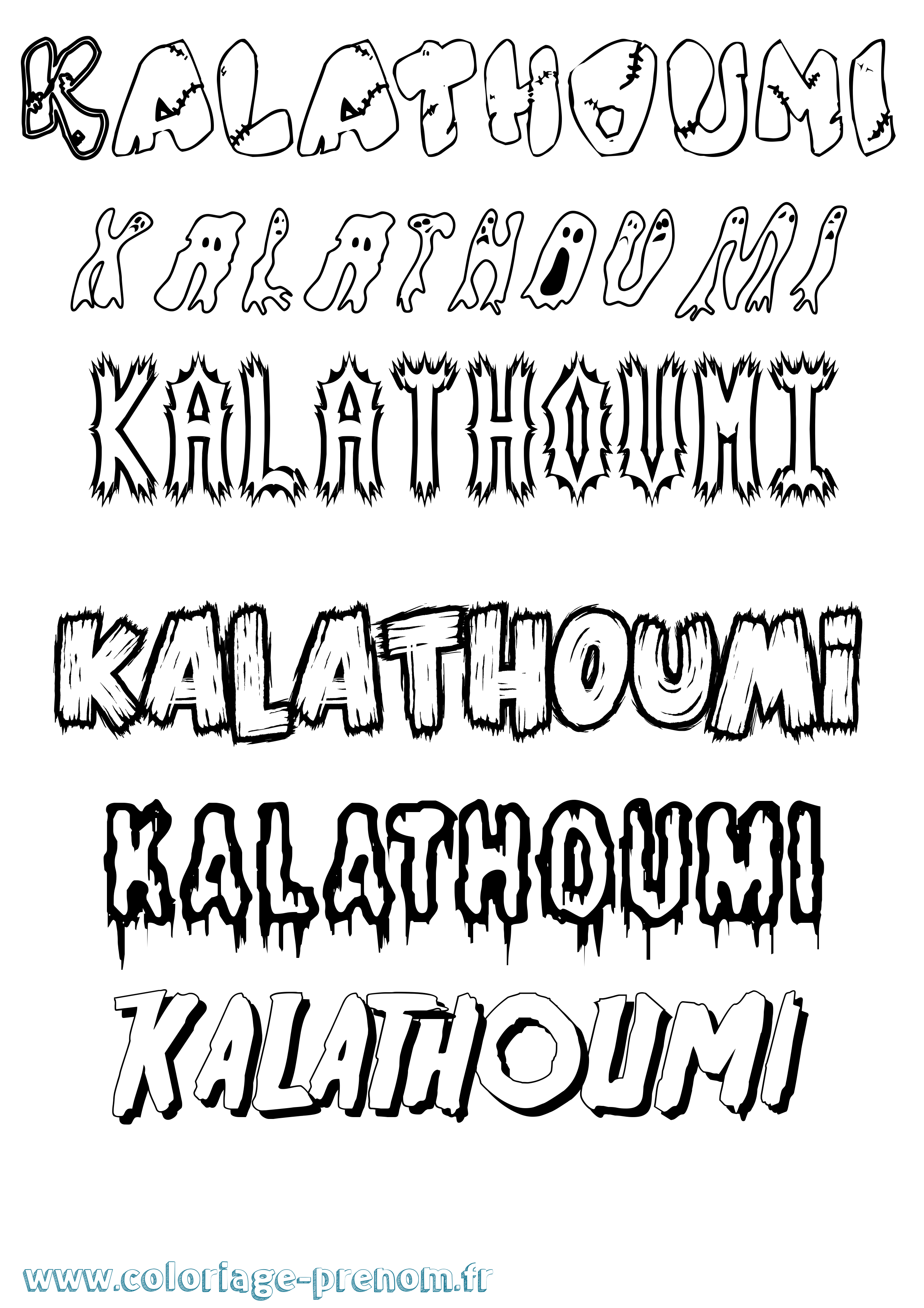 Coloriage Kalathoumi Frisson Coloriage prénom Kalathoumi Frisson