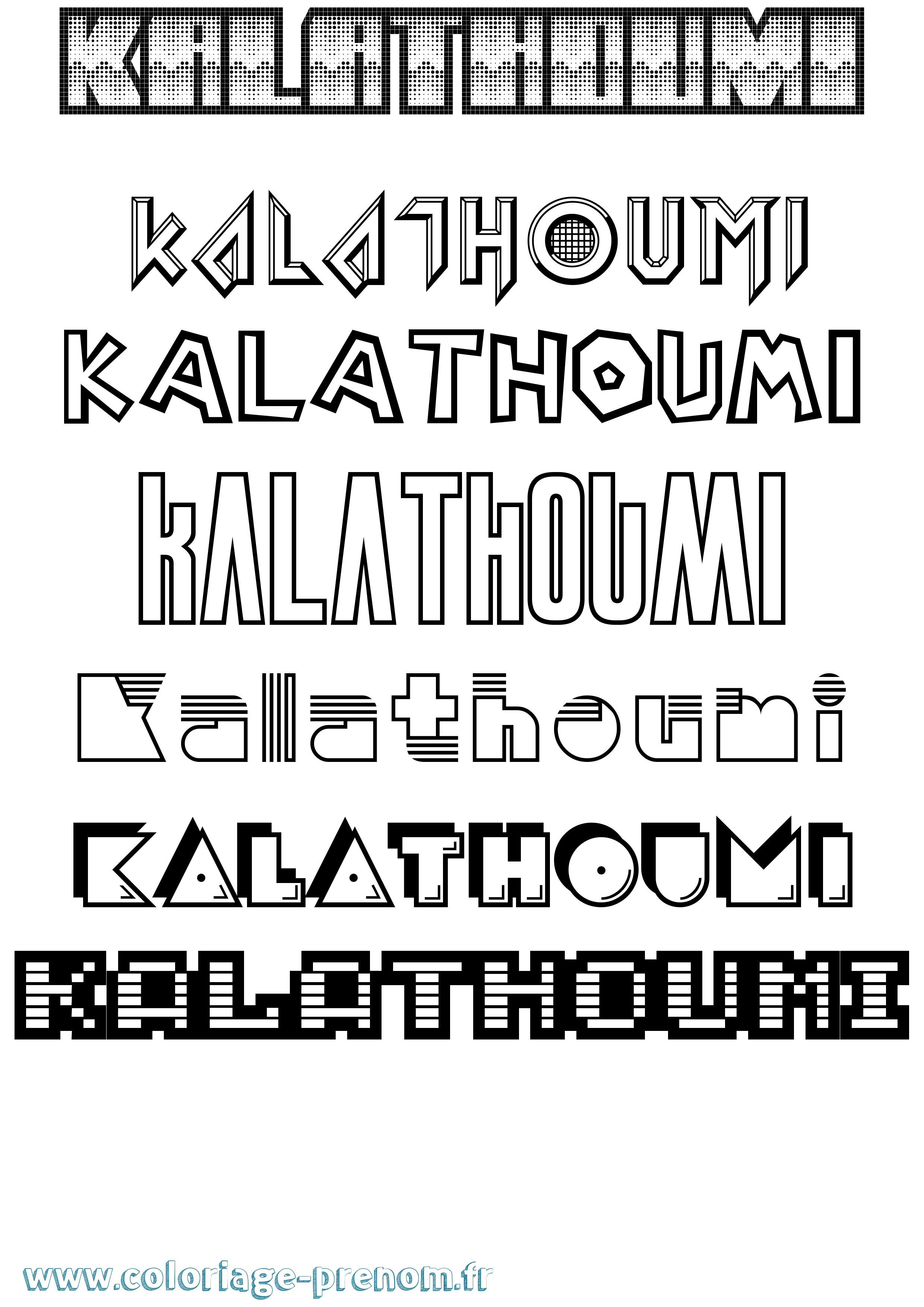 Coloriage prénom Kalathoumi Jeux Vidéos
