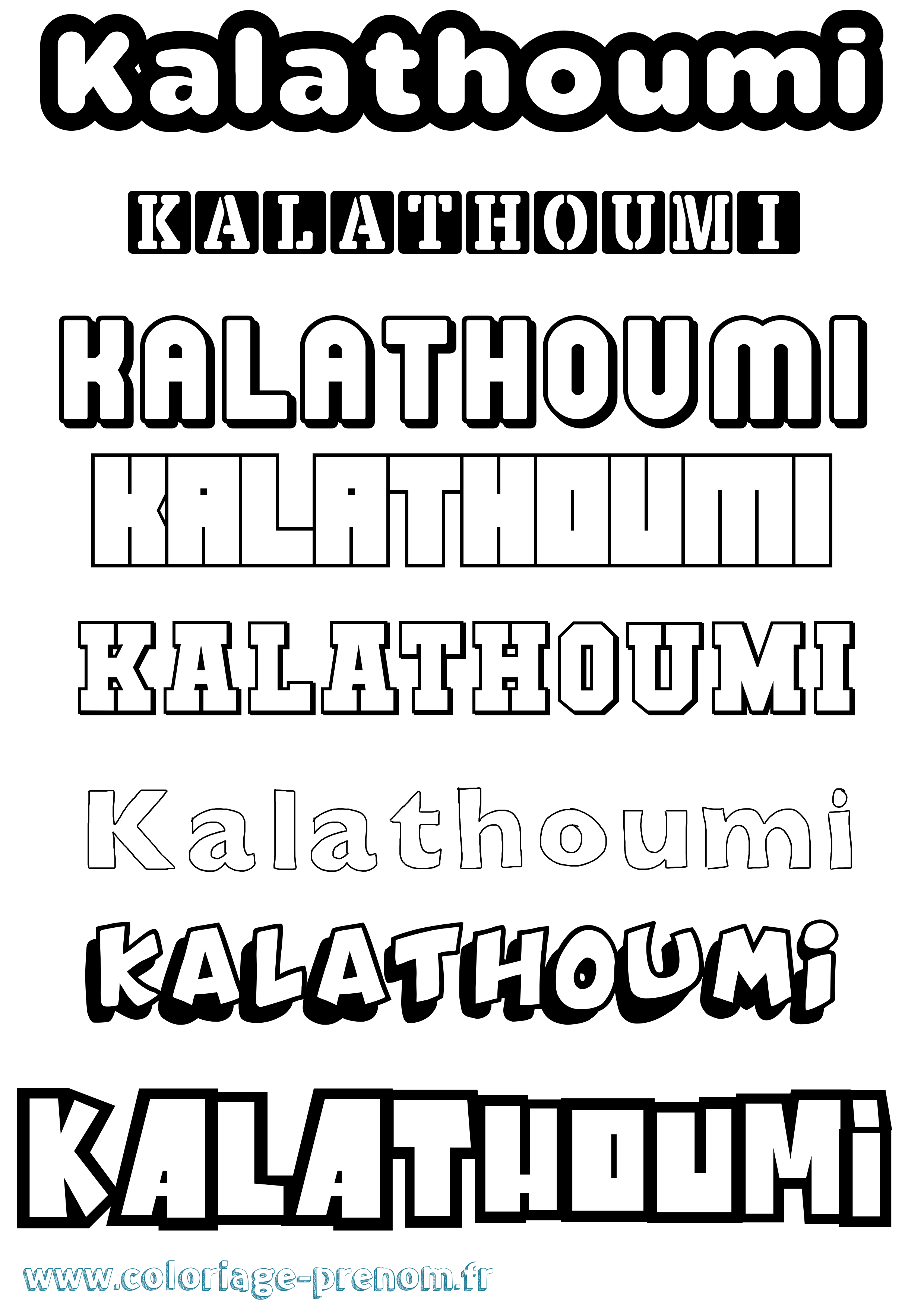 Coloriage Kalathoumi Simple Coloriage prénom Kalathoumi Simple