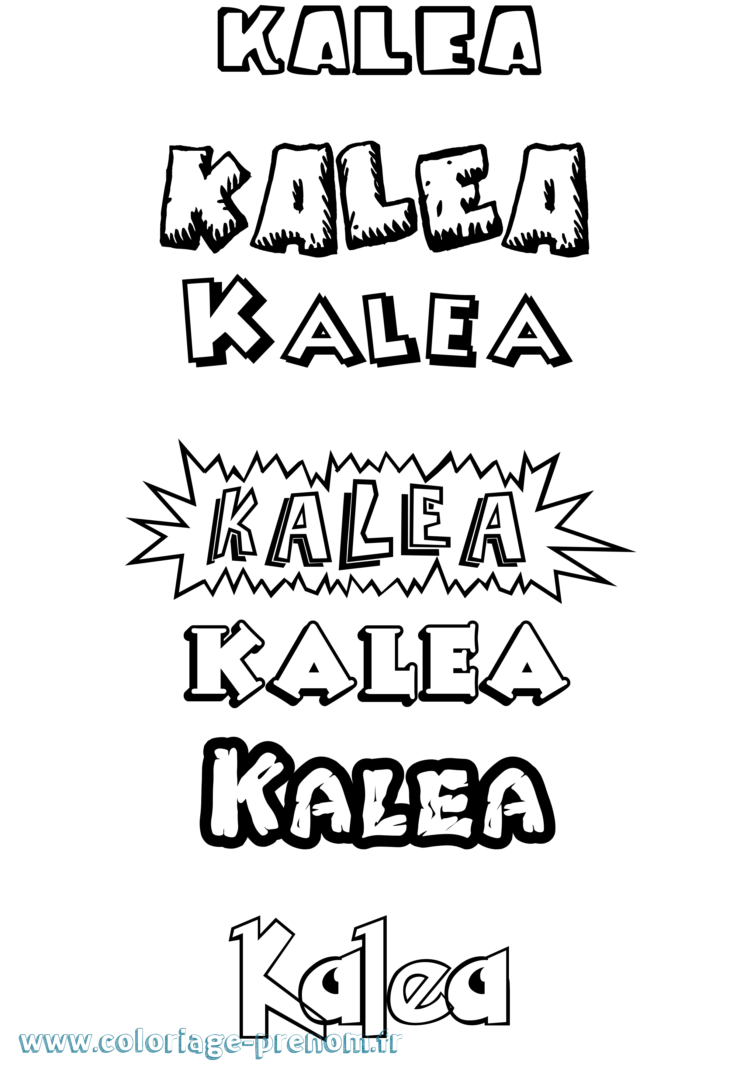 Coloriage prénom Kalea Dessin Animé