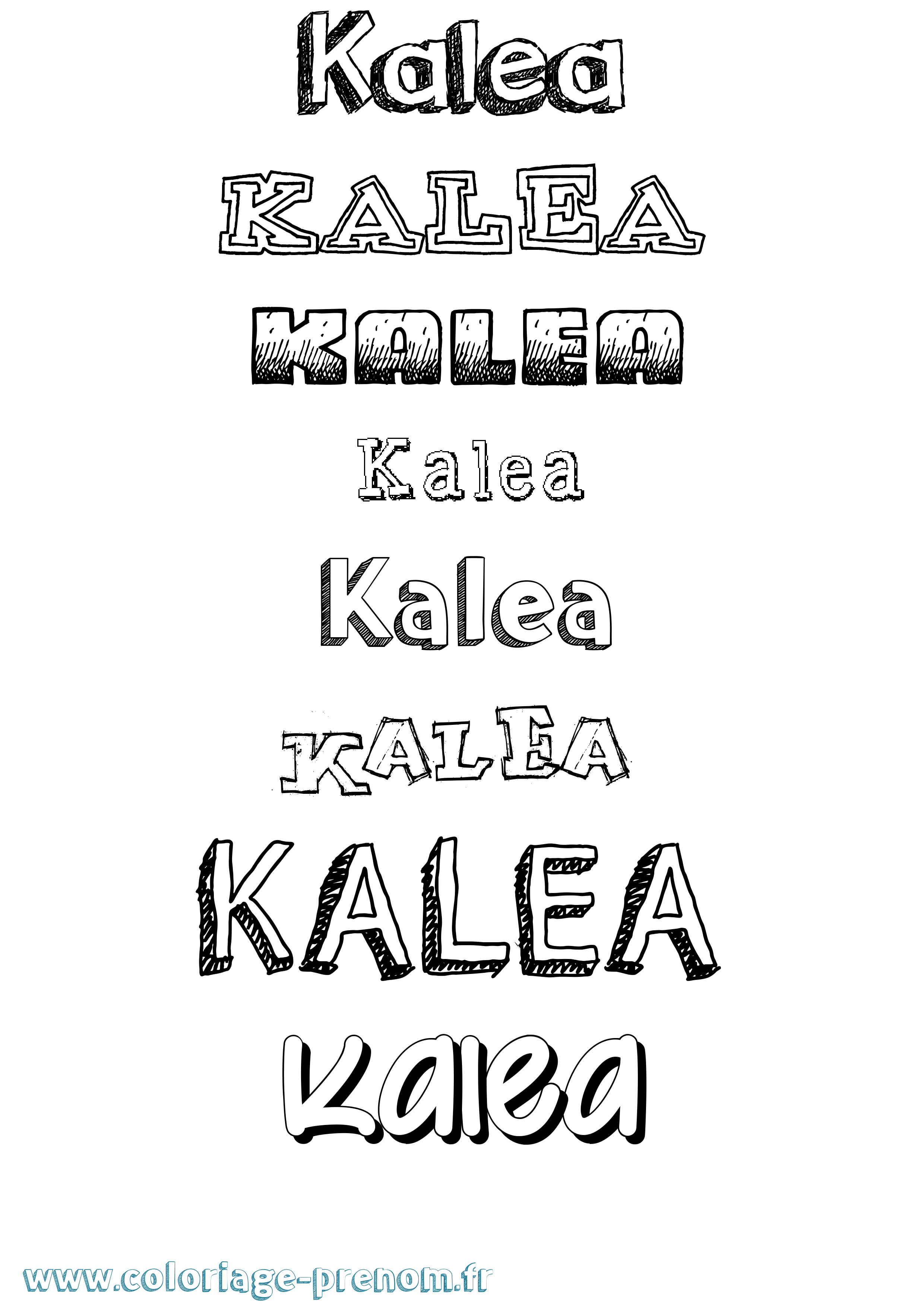 Coloriage prénom Kalea Dessiné