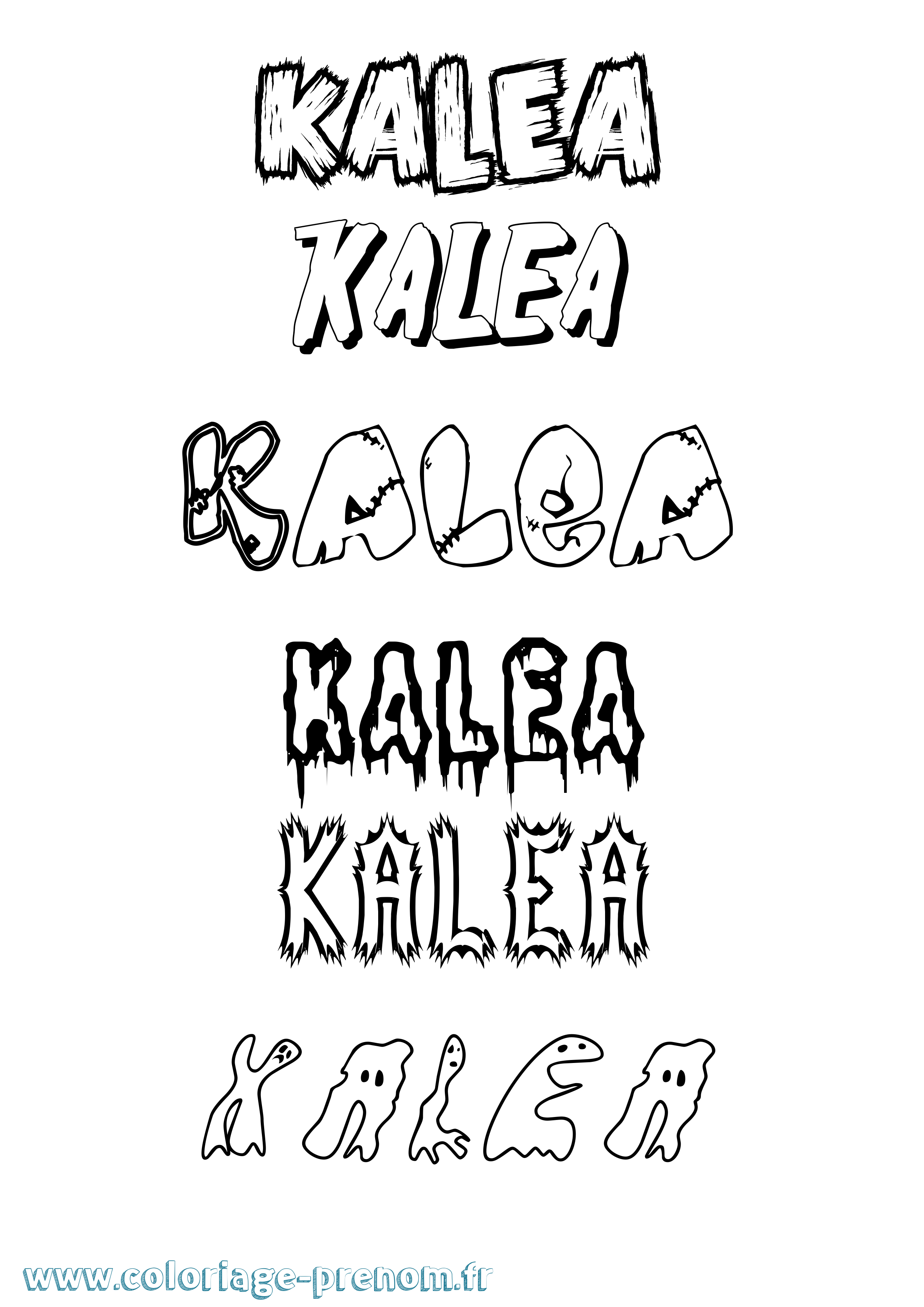 Coloriage prénom Kalea Frisson