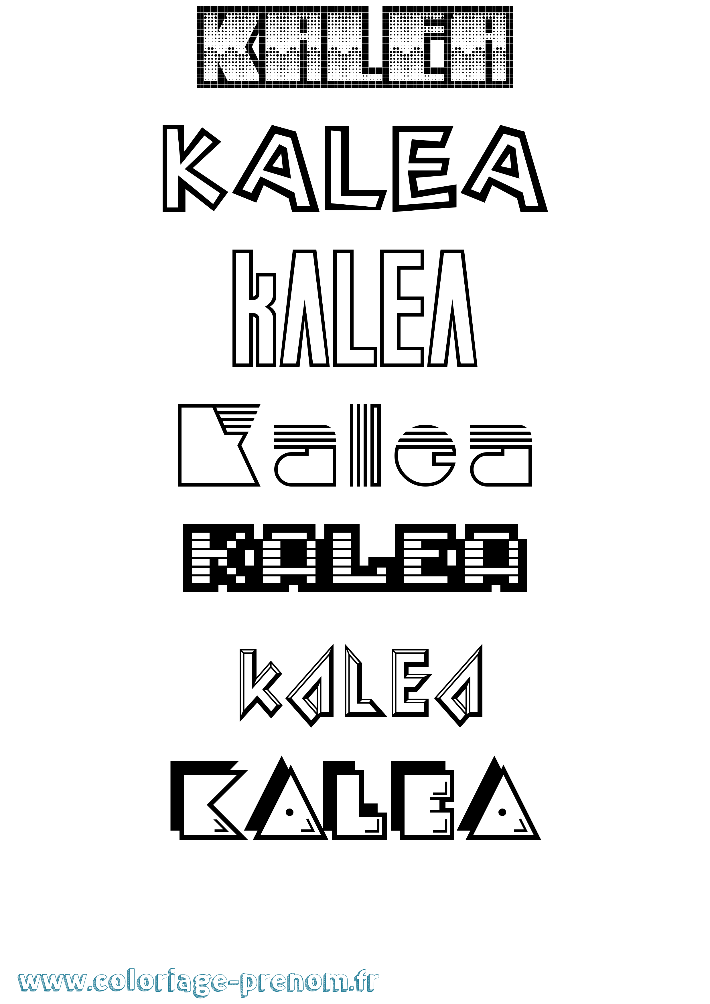 Coloriage prénom Kalea Jeux Vidéos