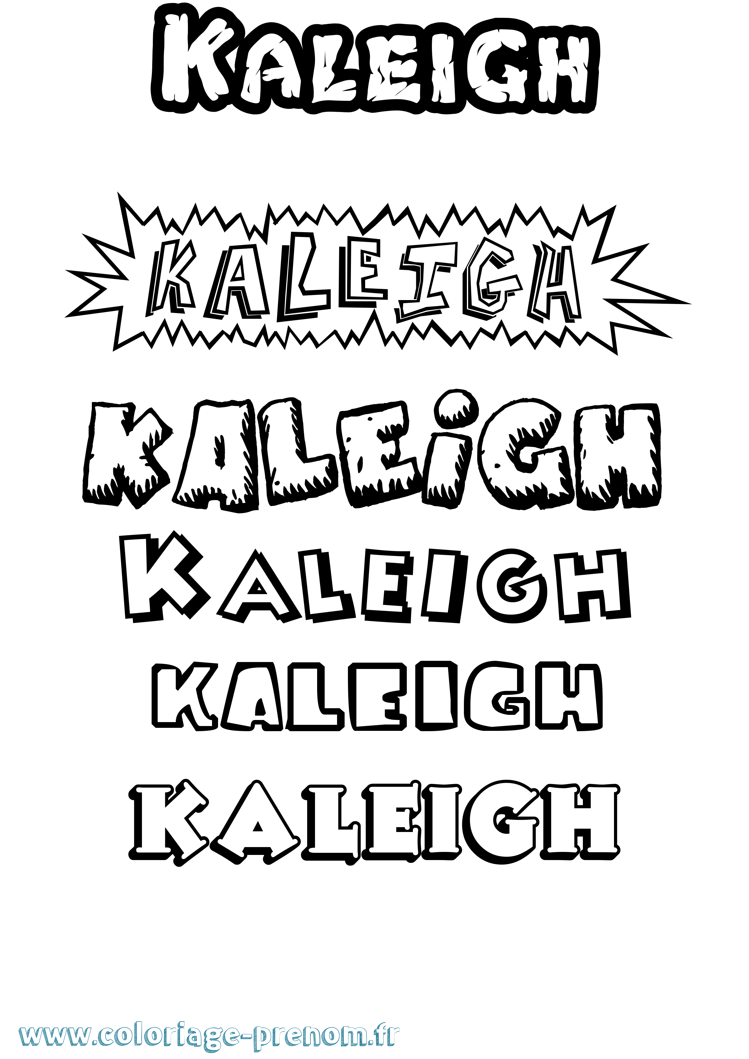 Coloriage prénom Kaleigh Dessin Animé