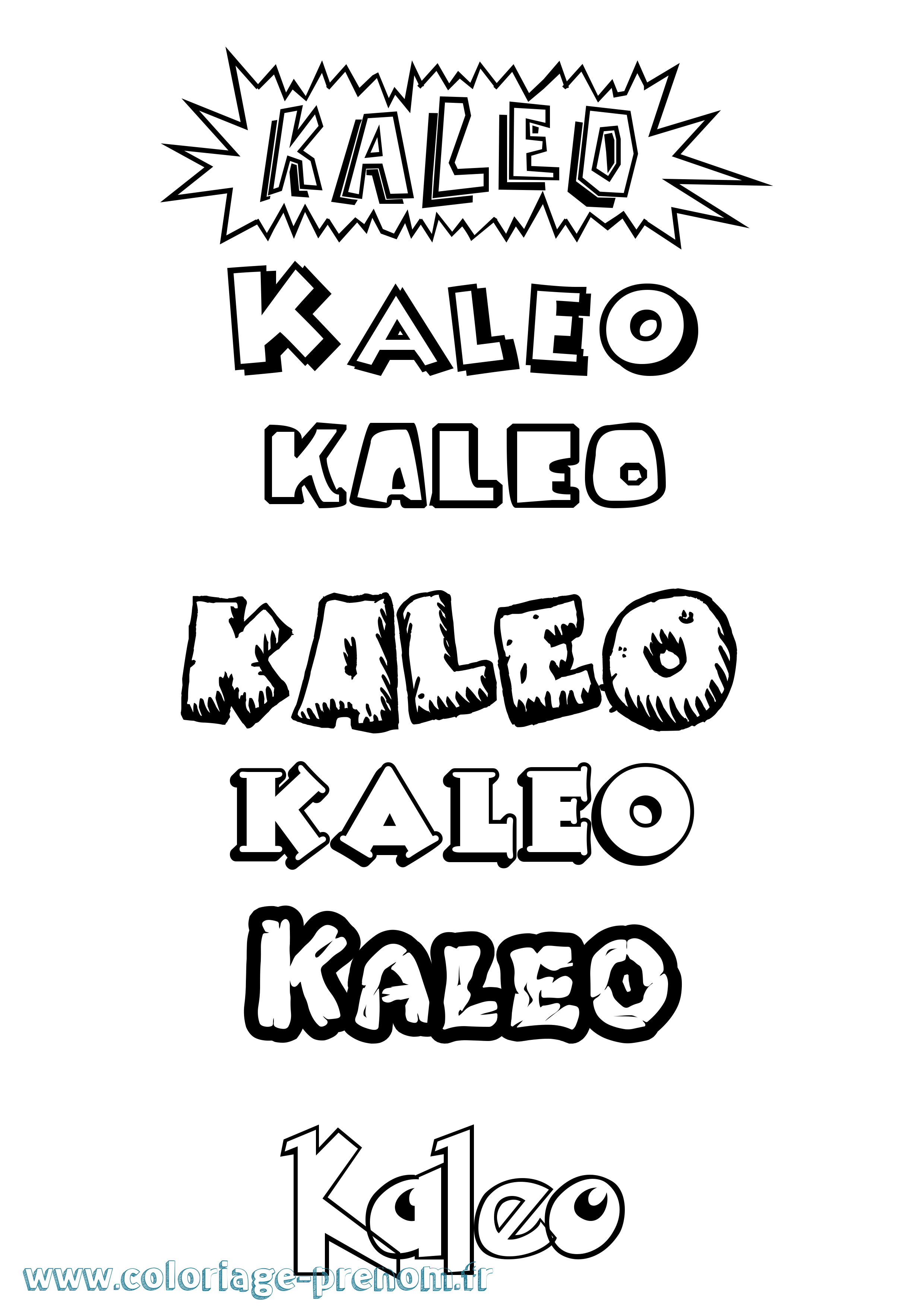 Coloriage prénom Kaleo Dessin Animé