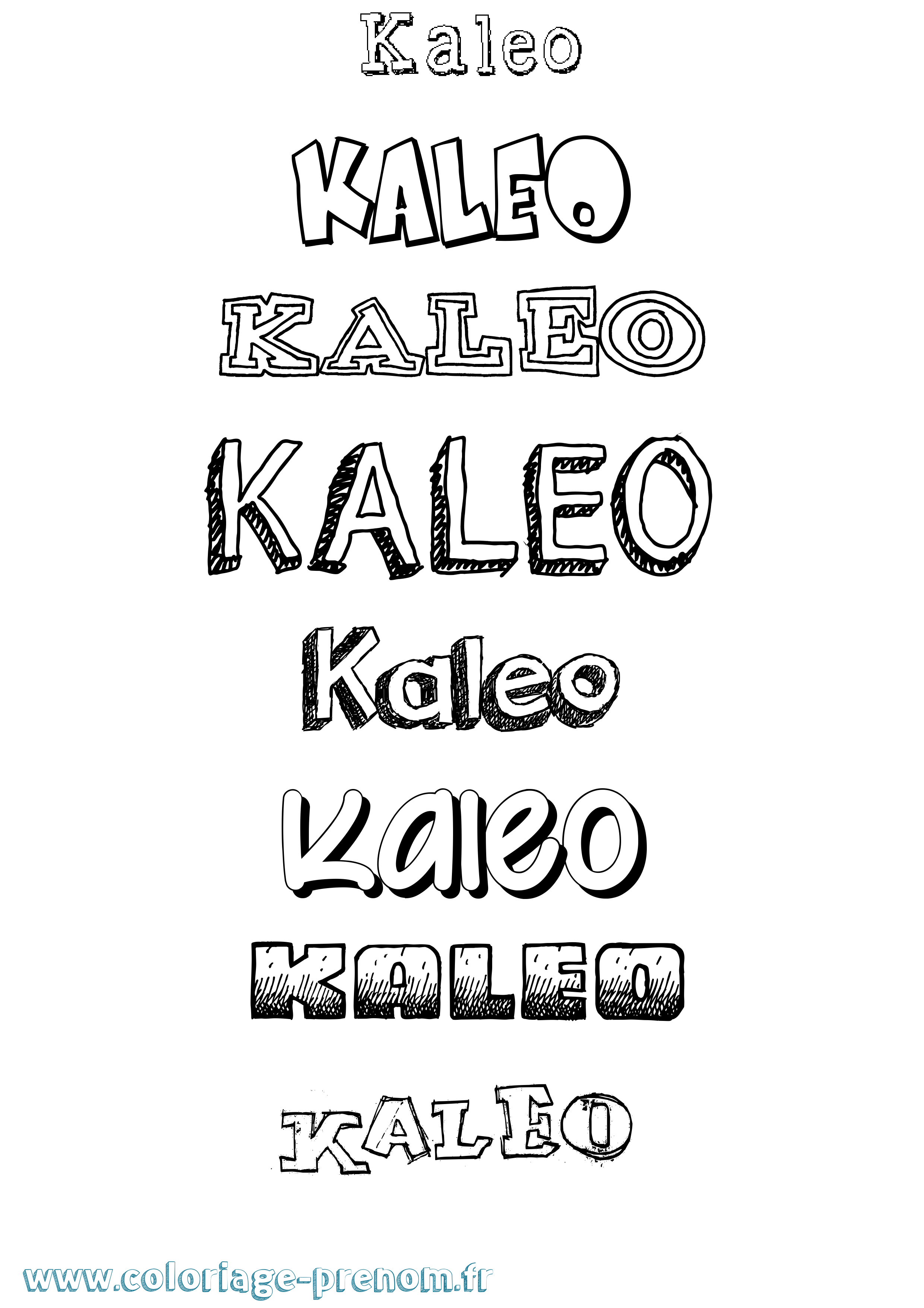 Coloriage prénom Kaleo Dessiné
