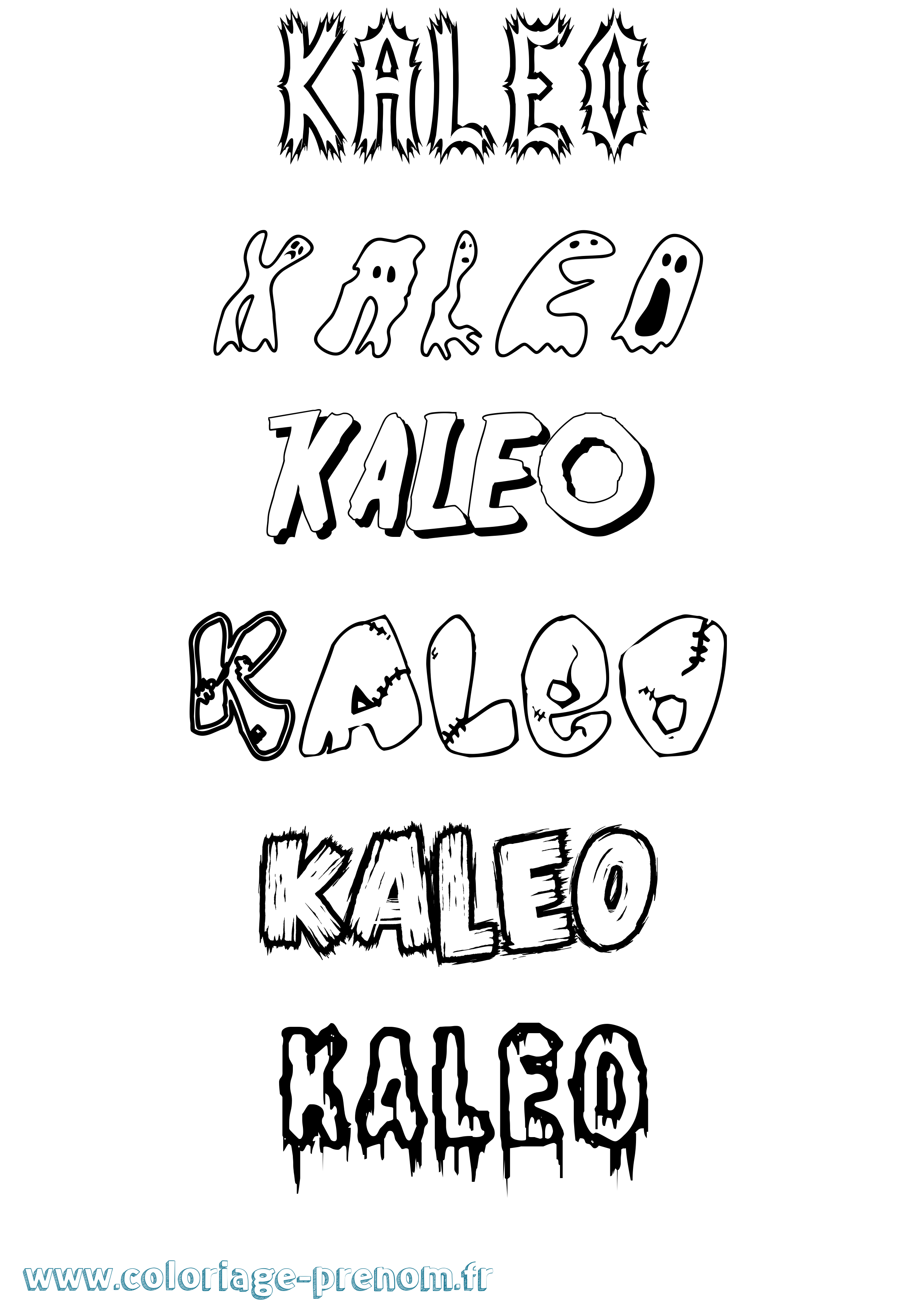 Coloriage prénom Kaleo Frisson
