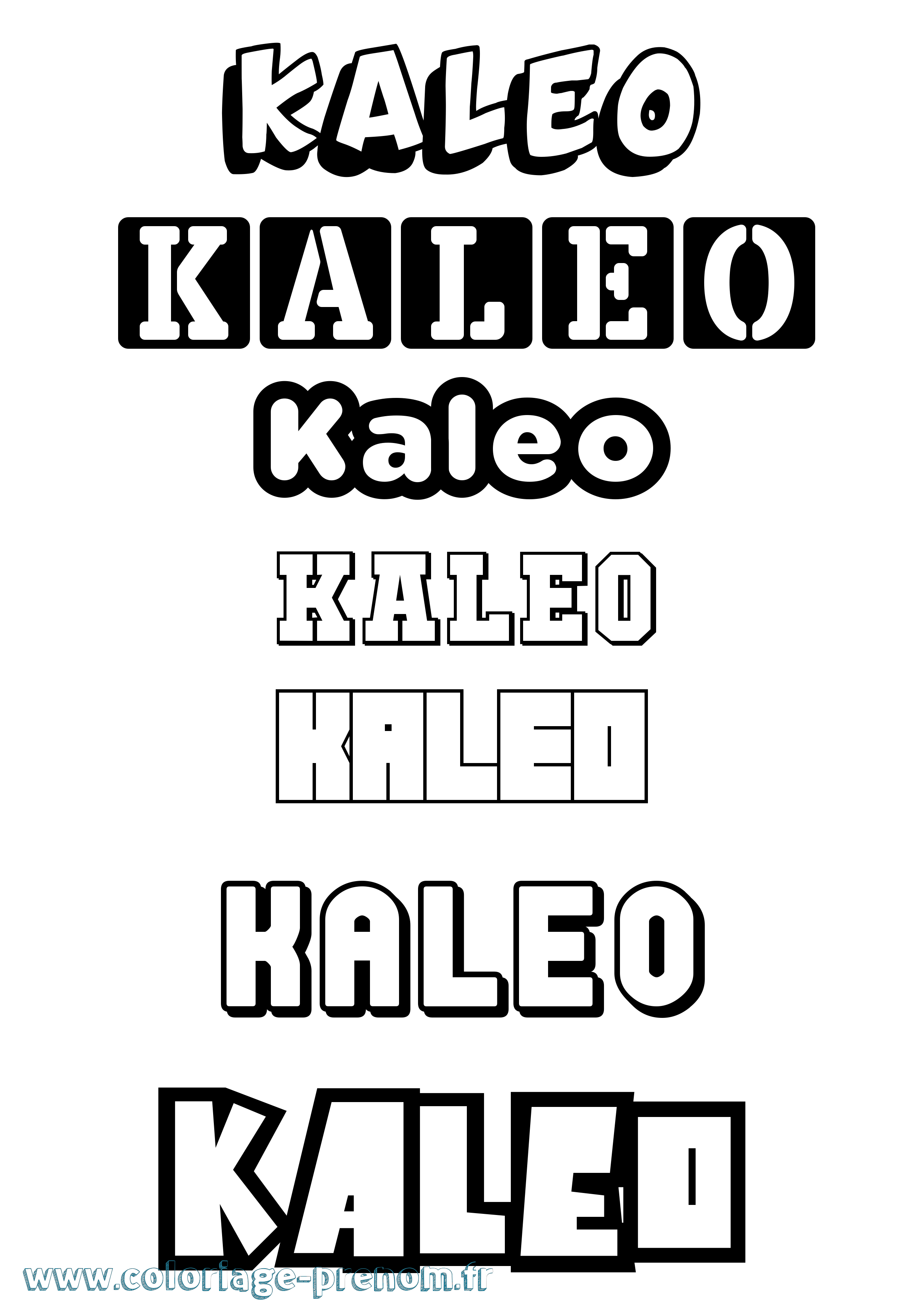 Coloriage prénom Kaleo Simple