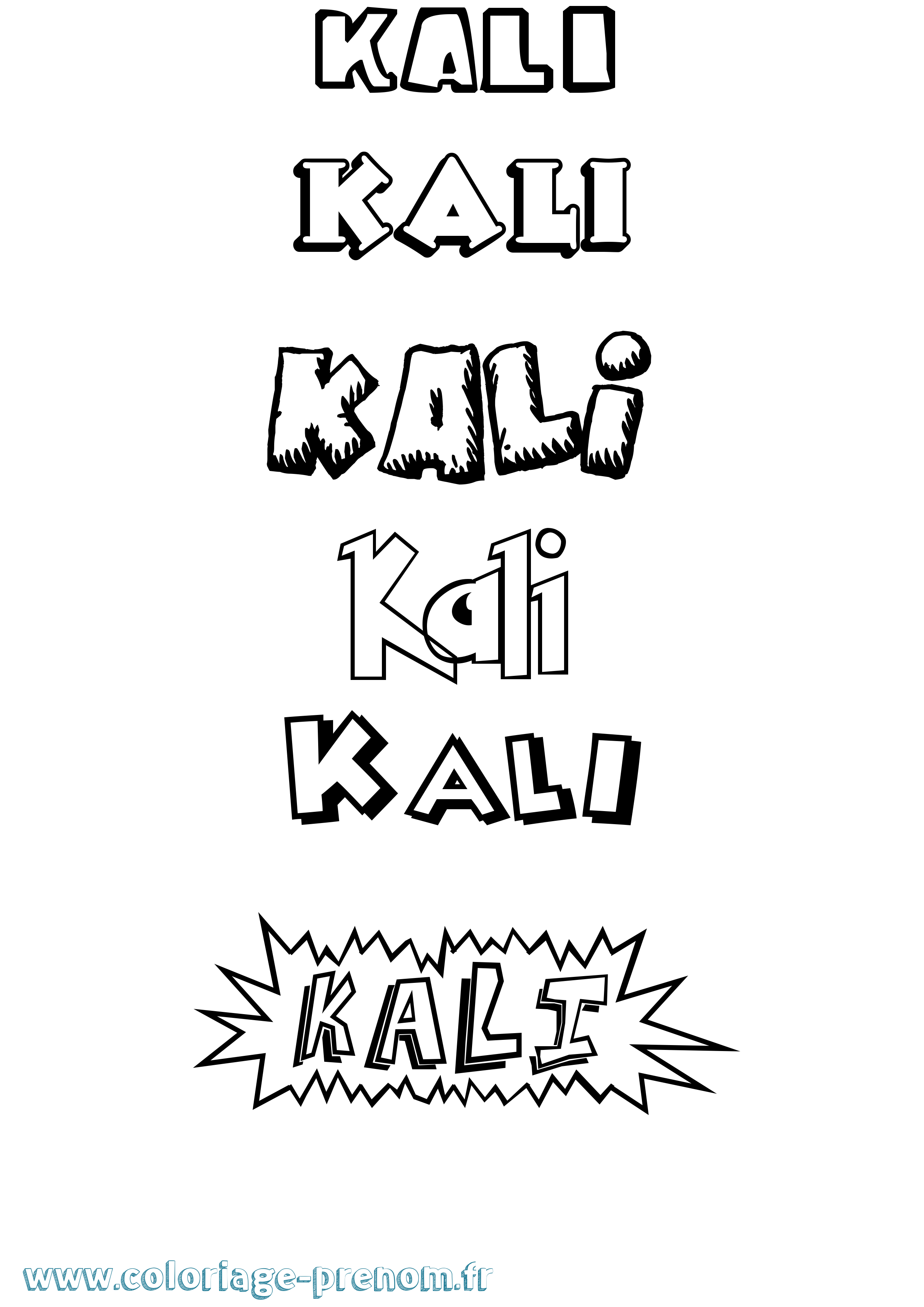 Coloriage Kali Dessin Animé Coloriage prénom Kali Dessin Animé