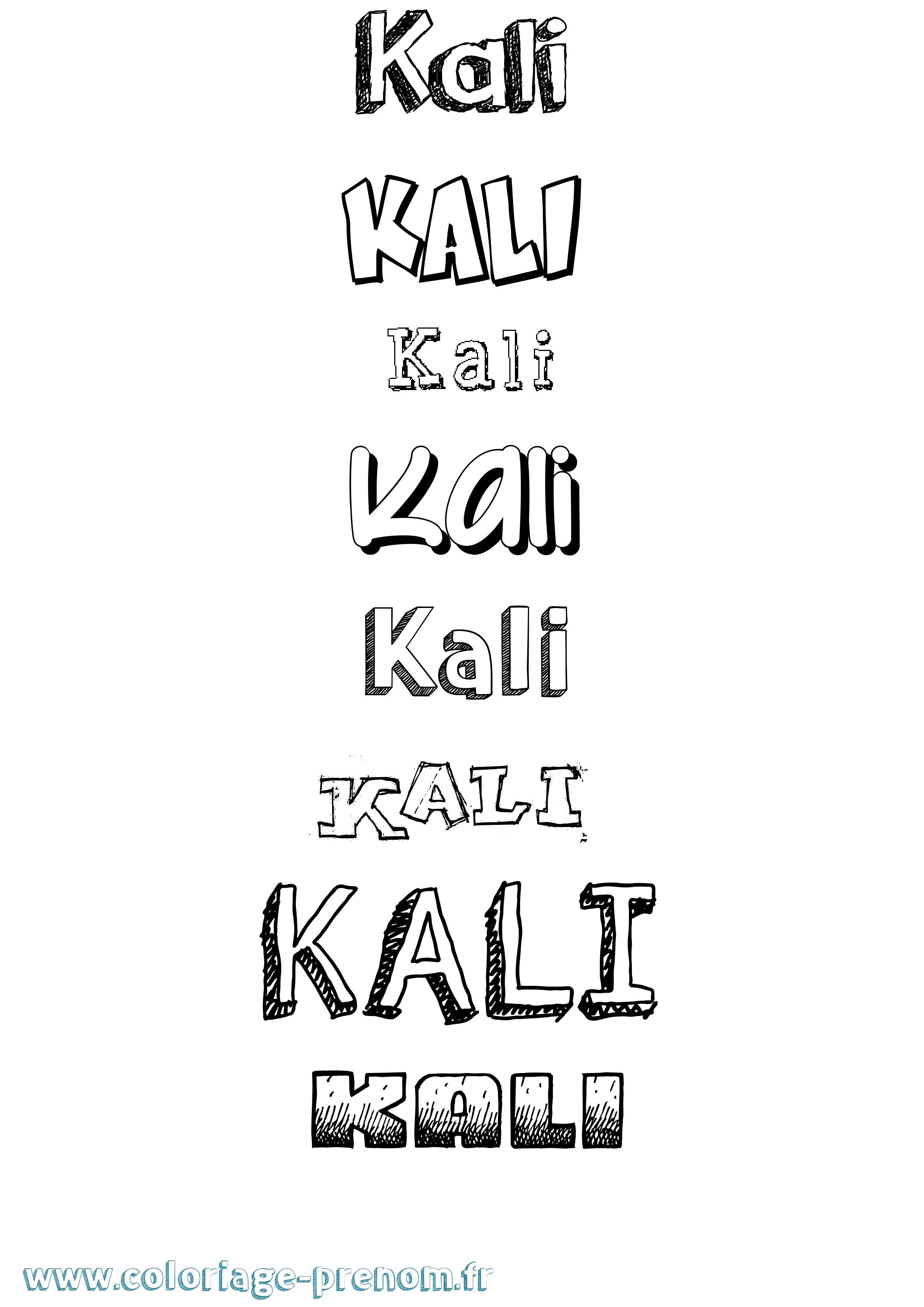 Coloriage prénom Kali Dessiné