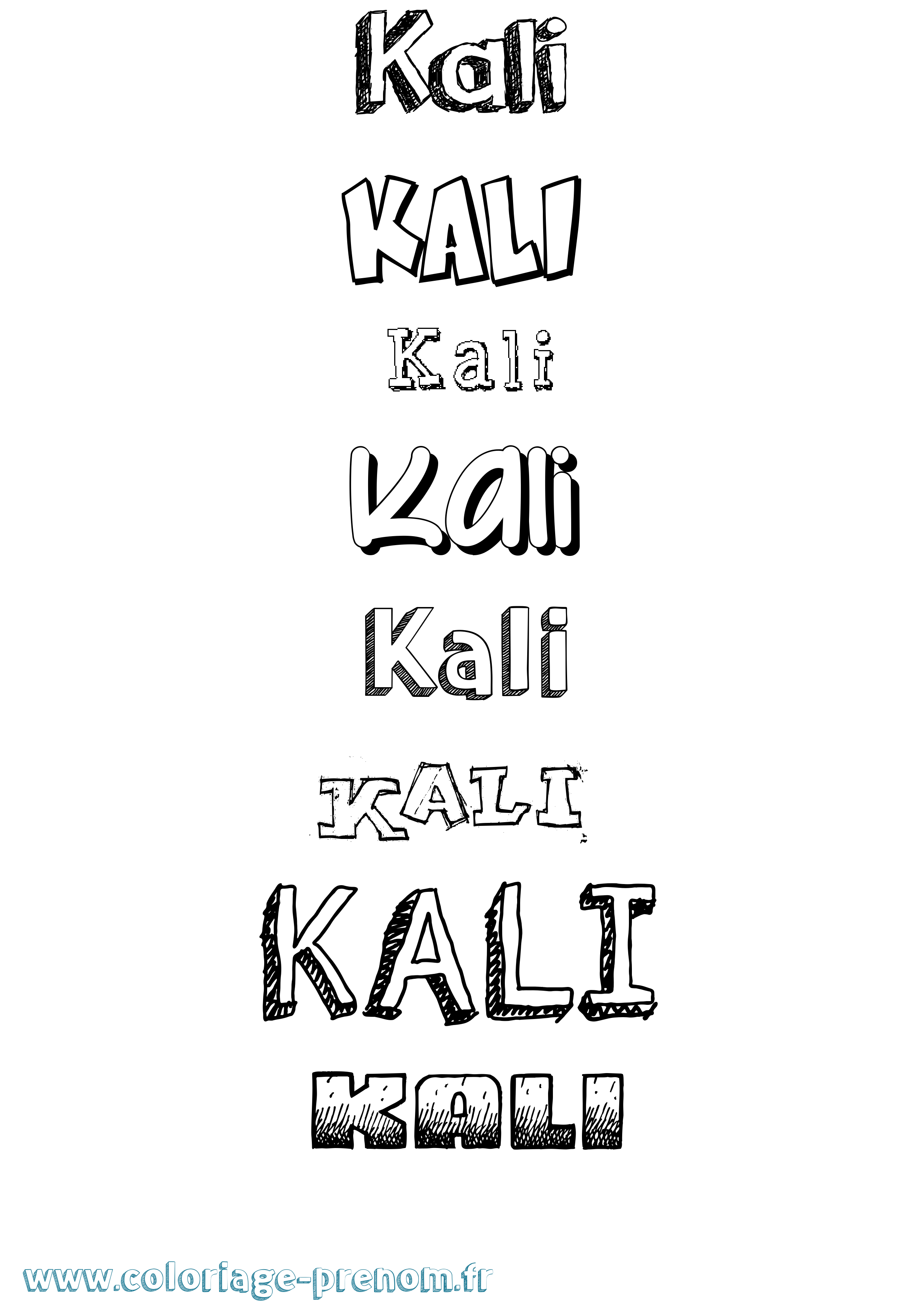 Coloriage Kali Dessiné Coloriage prénom Kali Dessiné