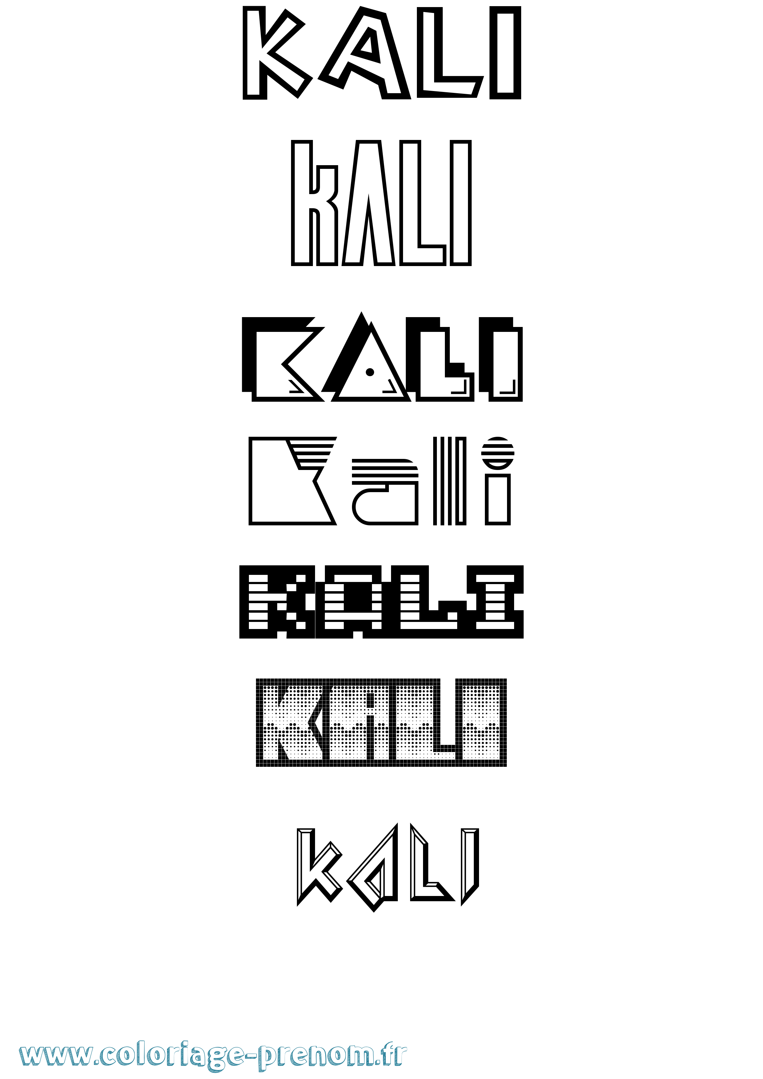 Coloriage Kali Jeux Vidéos Coloriage prénom Kali Jeux Vidéos