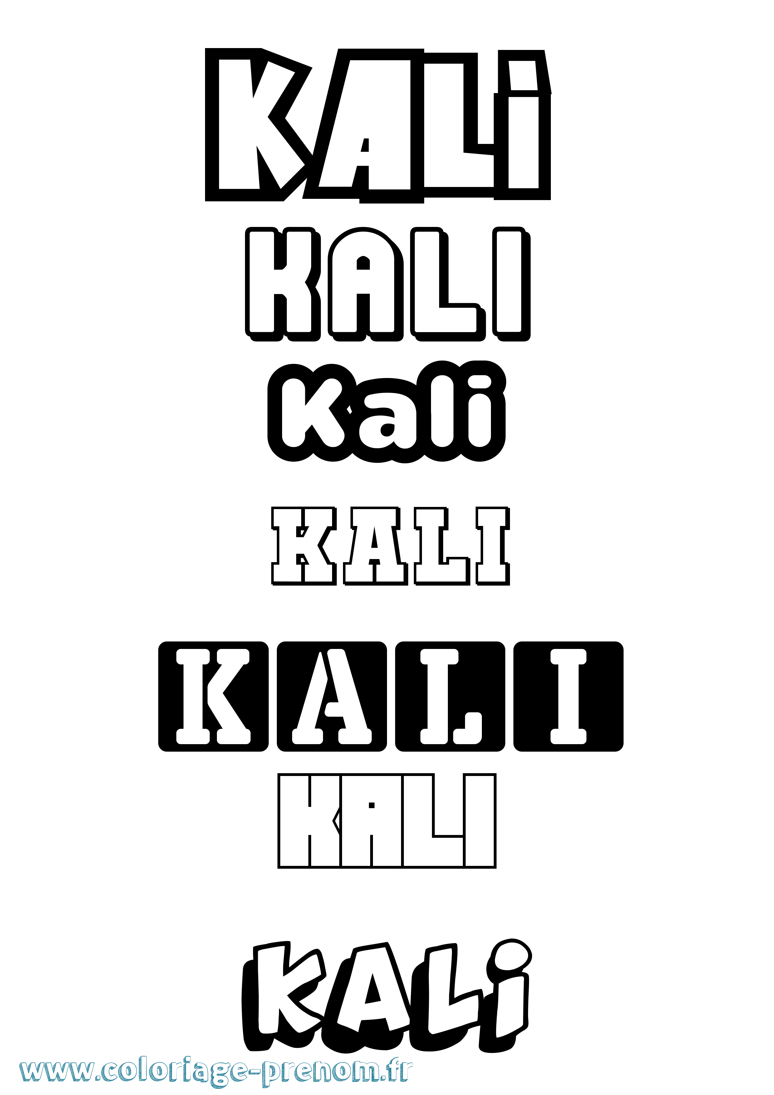Coloriage Kali Simple Coloriage prénom Kali Simple