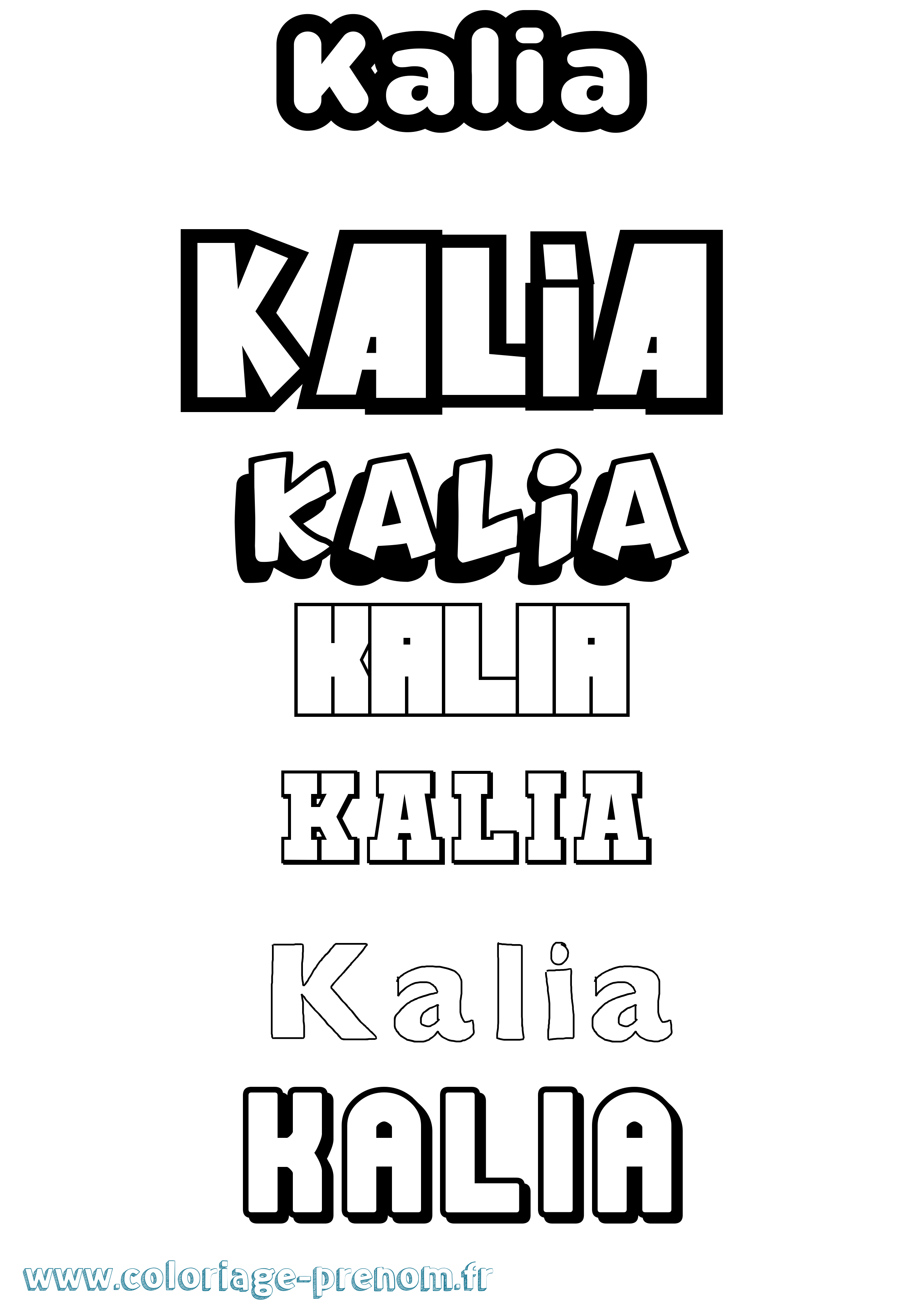 Coloriage prénom Kalia Simple