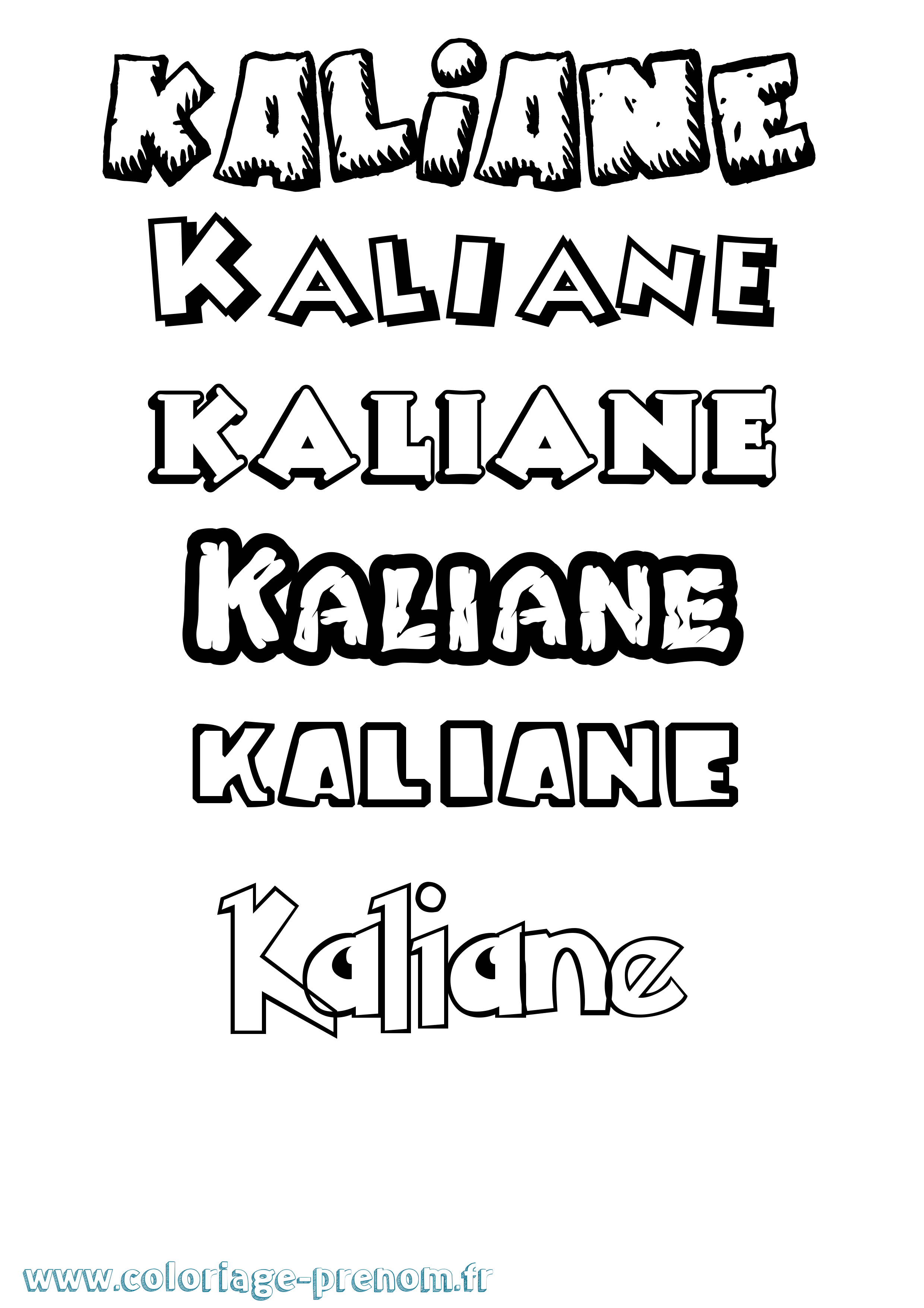 Coloriage prénom Kaliane Dessin Animé