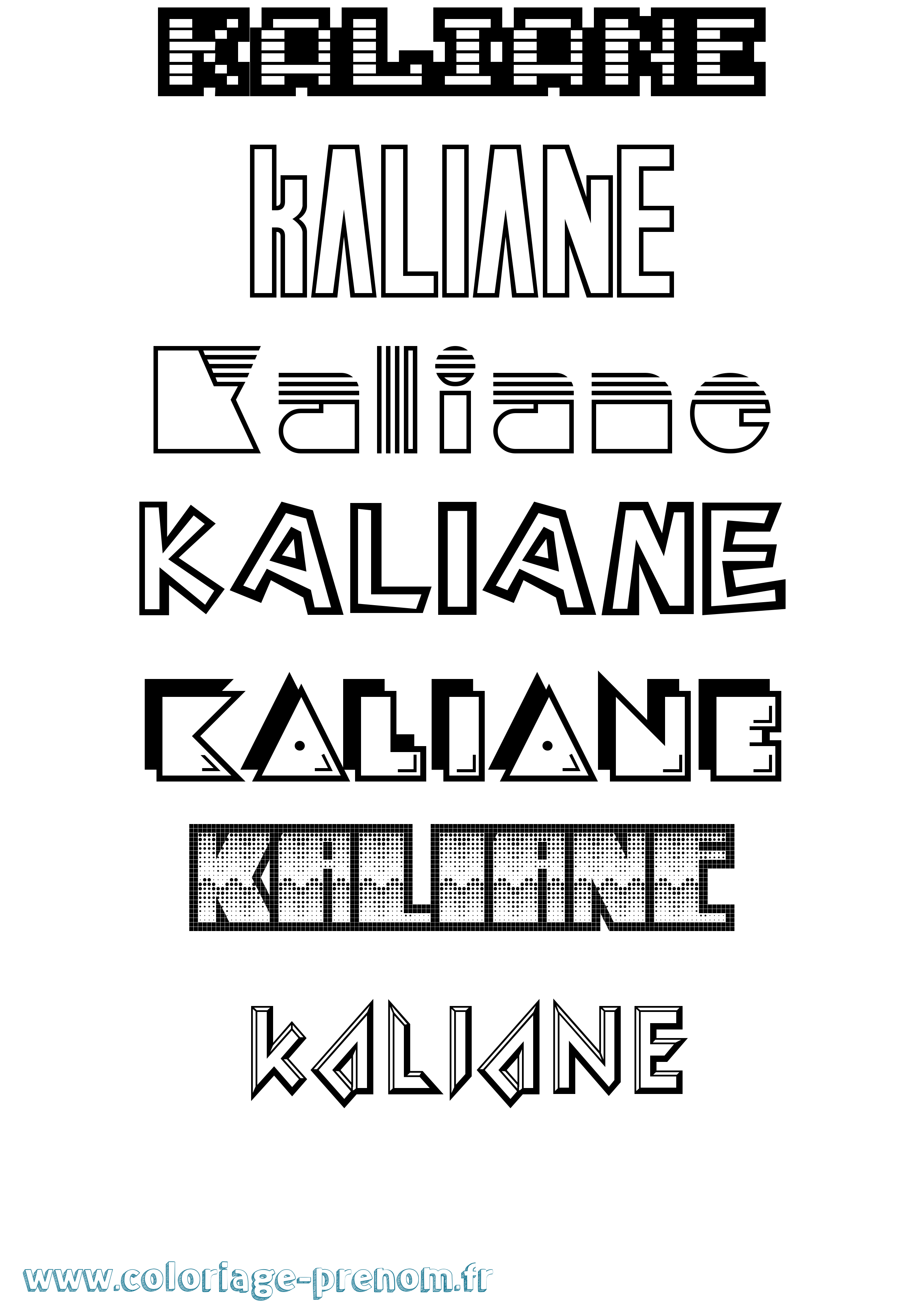 Coloriage prénom Kaliane Jeux Vidéos