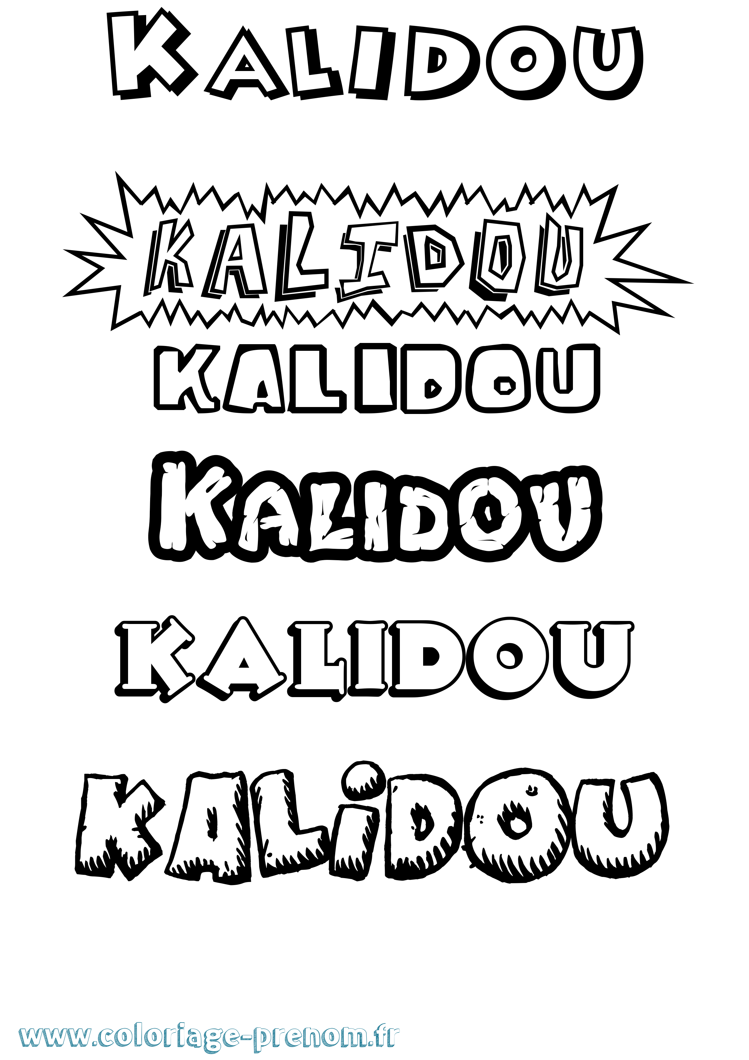 Coloriage Kalidou Dessin Animé Coloriage prénom Kalidou Dessin Animé