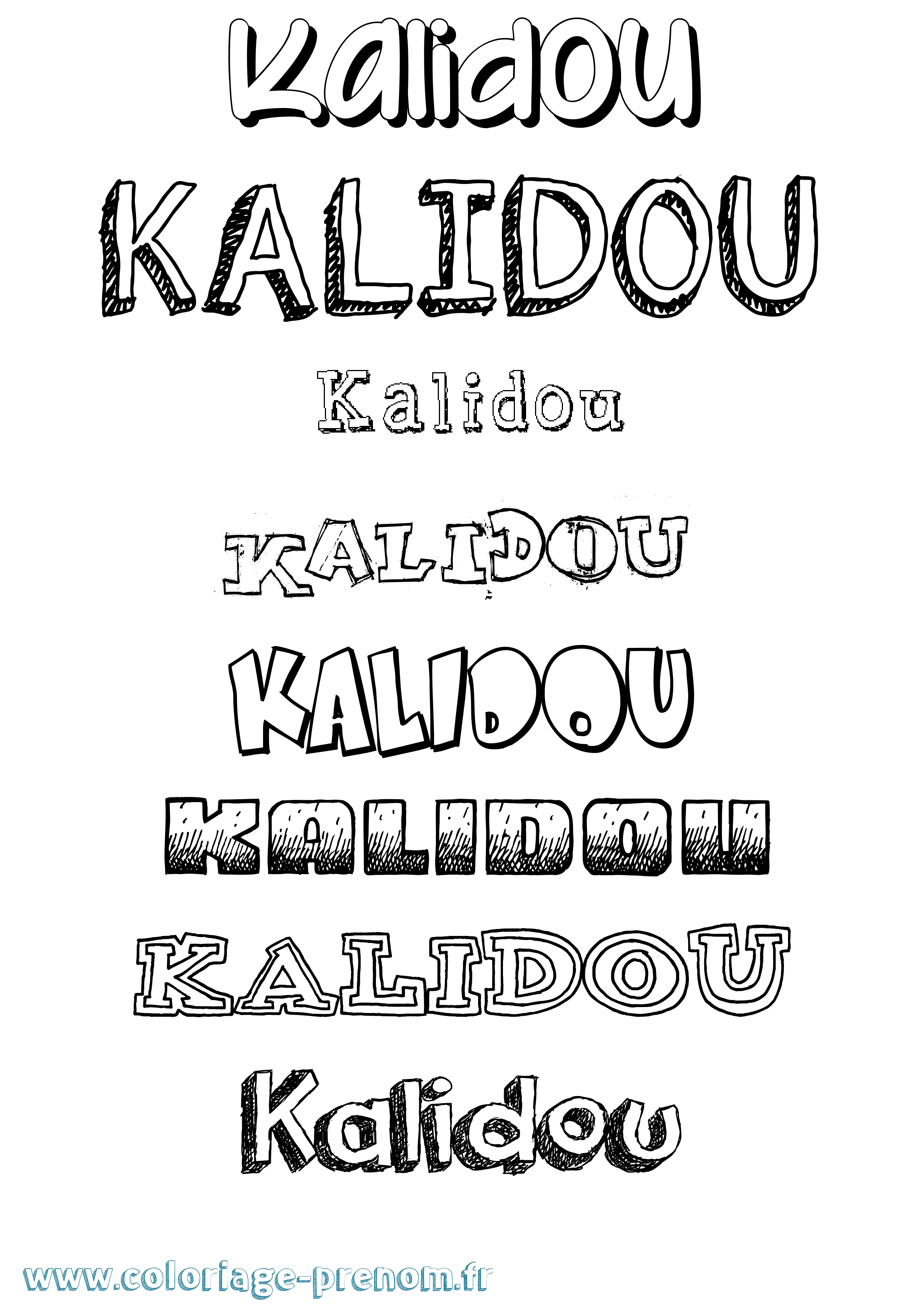 Coloriage Kalidou Dessiné Coloriage prénom Kalidou Dessiné