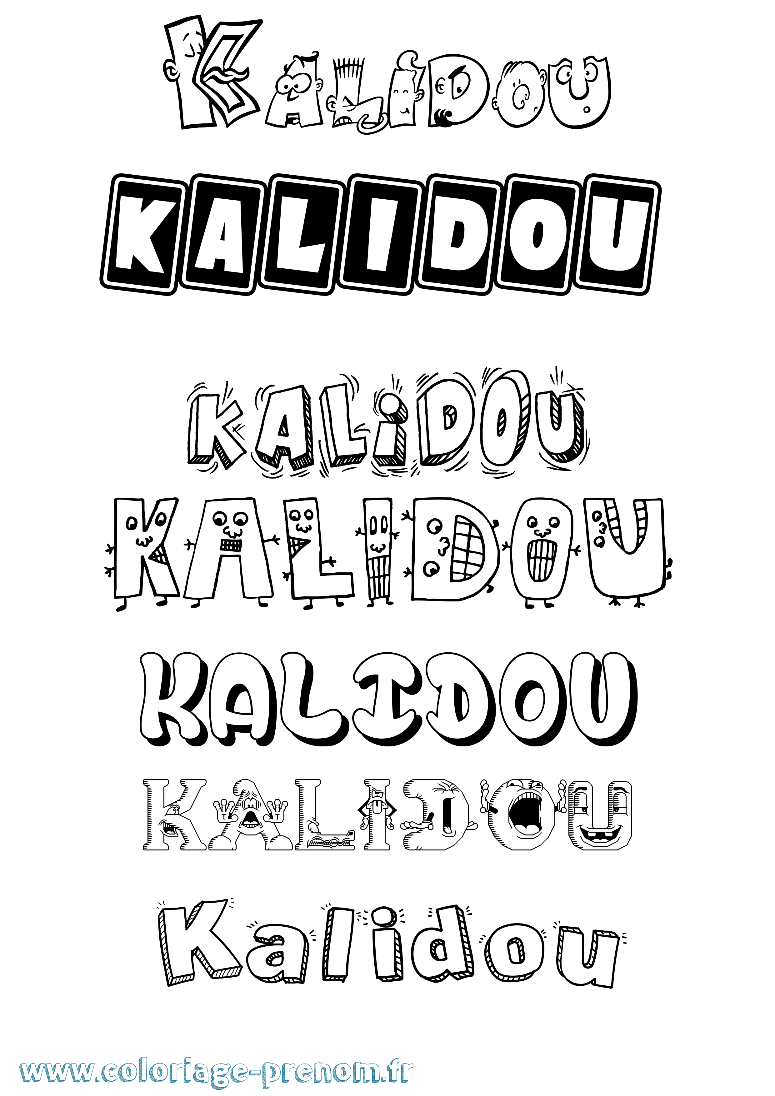Coloriage Kalidou Fun Coloriage prénom Kalidou Fun