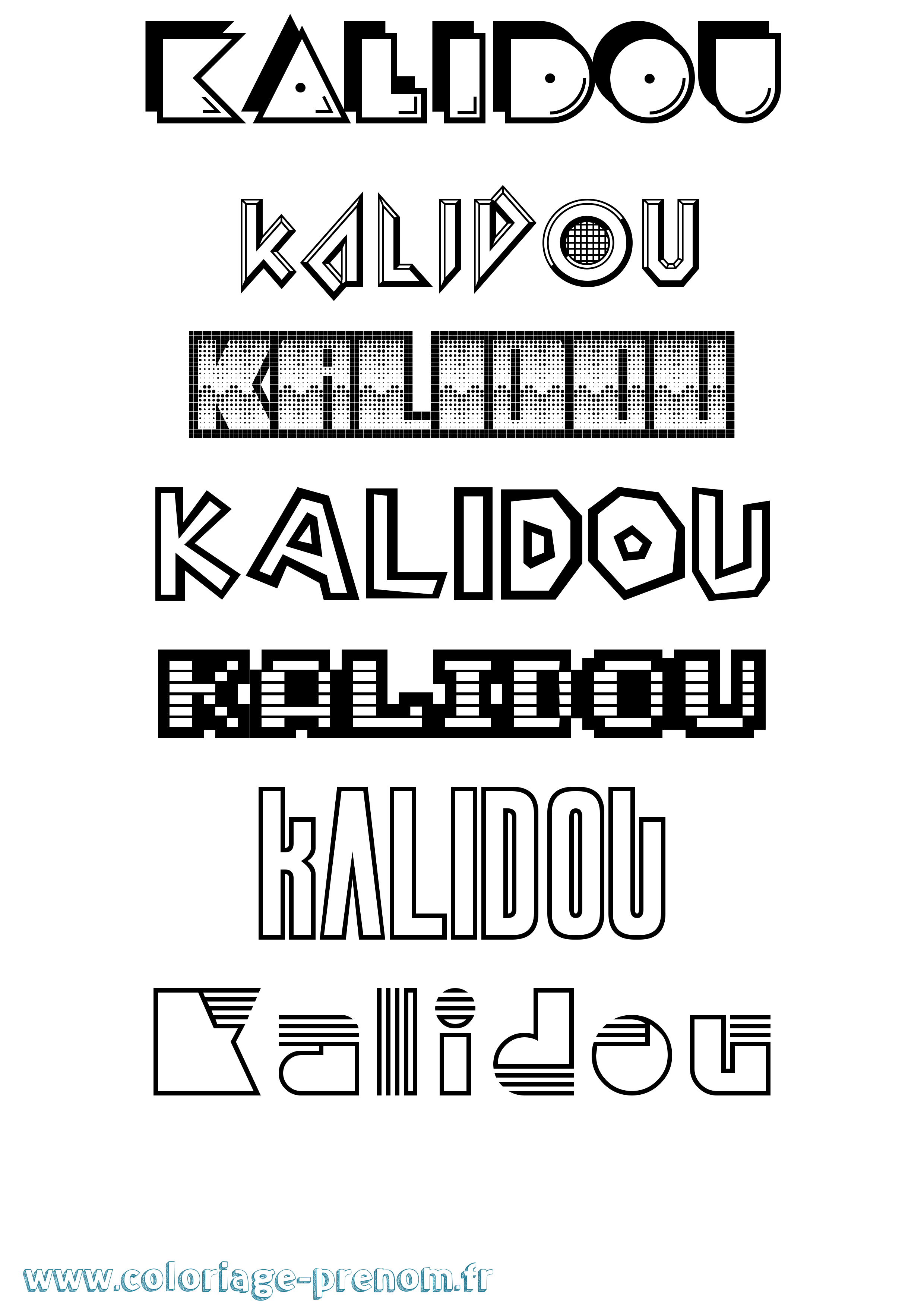 Coloriage Kalidou Jeux Vidéos Coloriage prénom Kalidou Jeux Vidéos