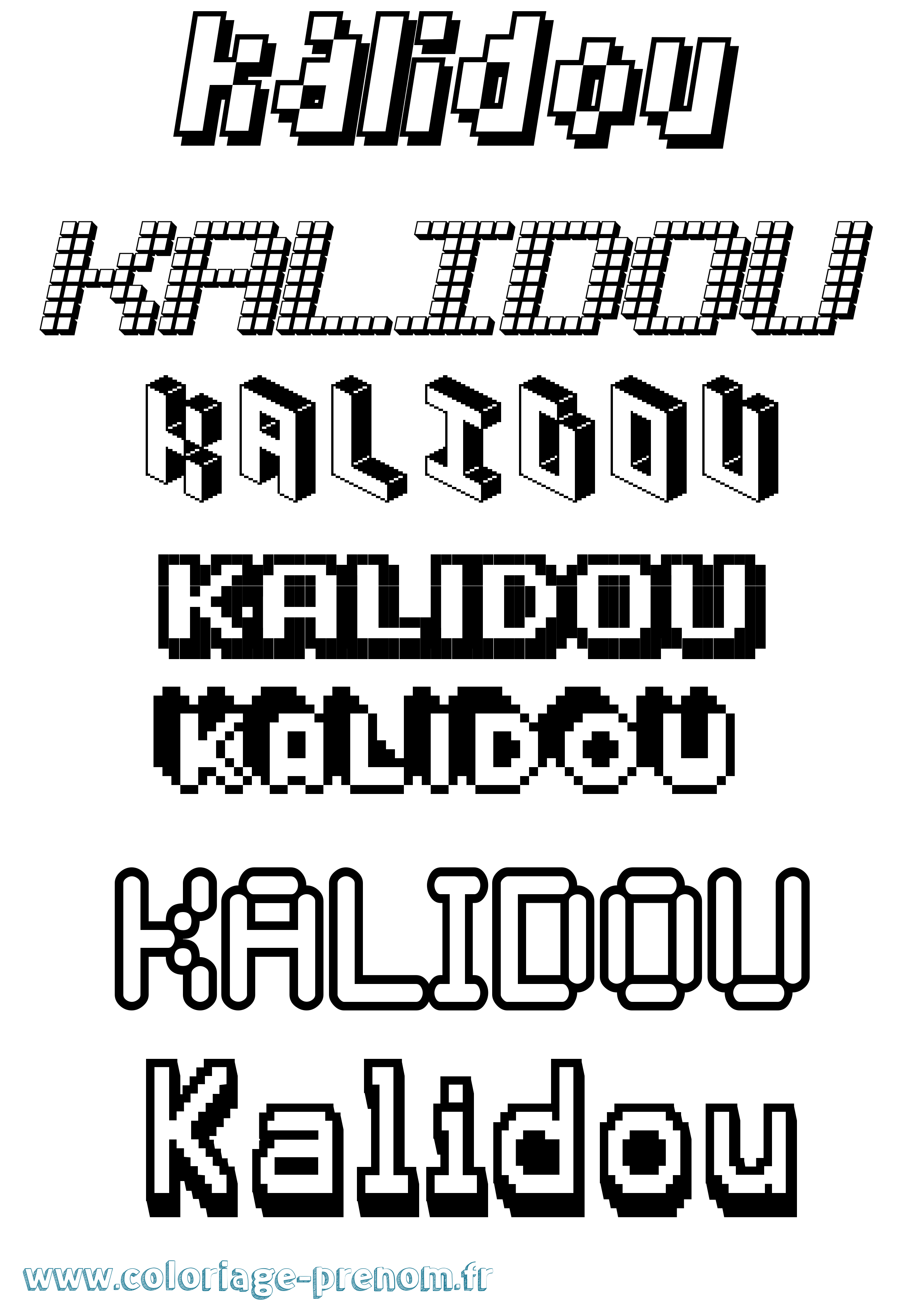 Coloriage Kalidou Pixel Coloriage prénom Kalidou Pixel