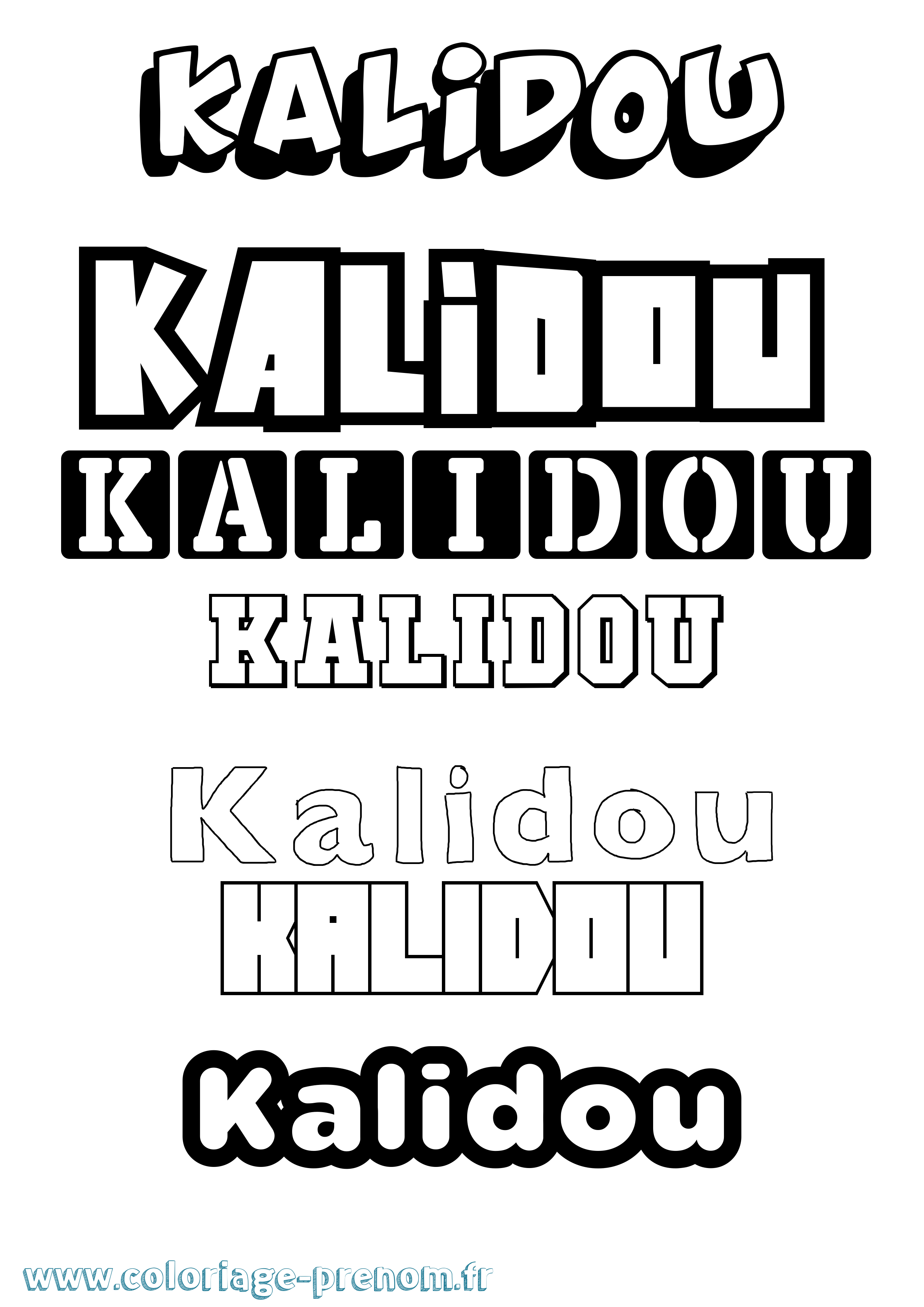 Coloriage Kalidou Simple Coloriage prénom Kalidou Simple