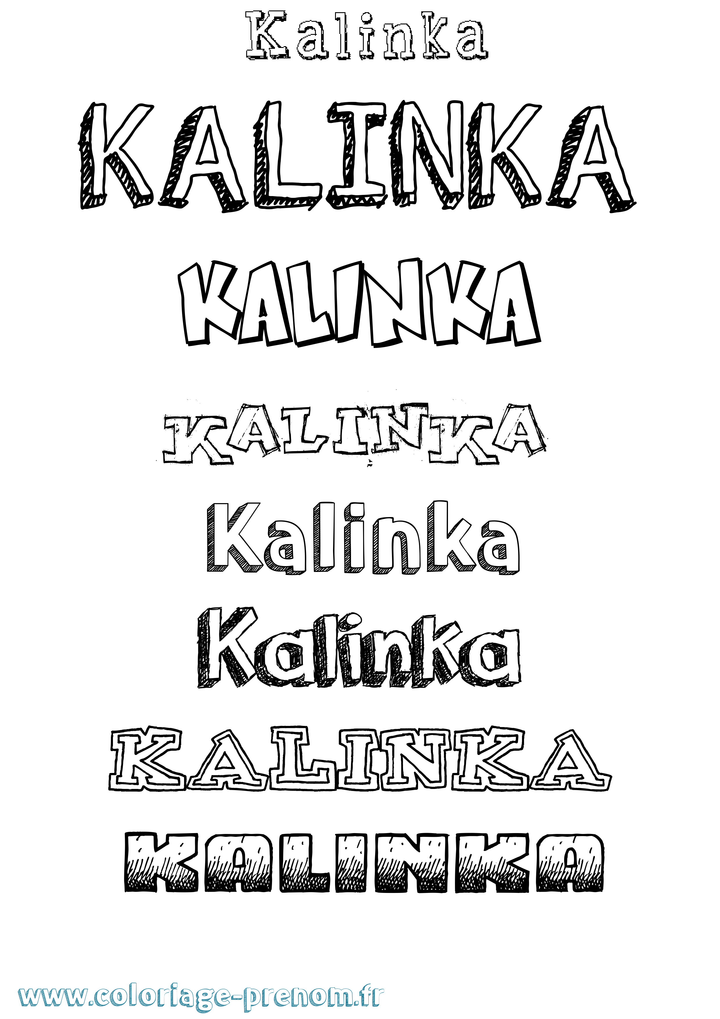 Coloriage prénom Kalinka Dessiné