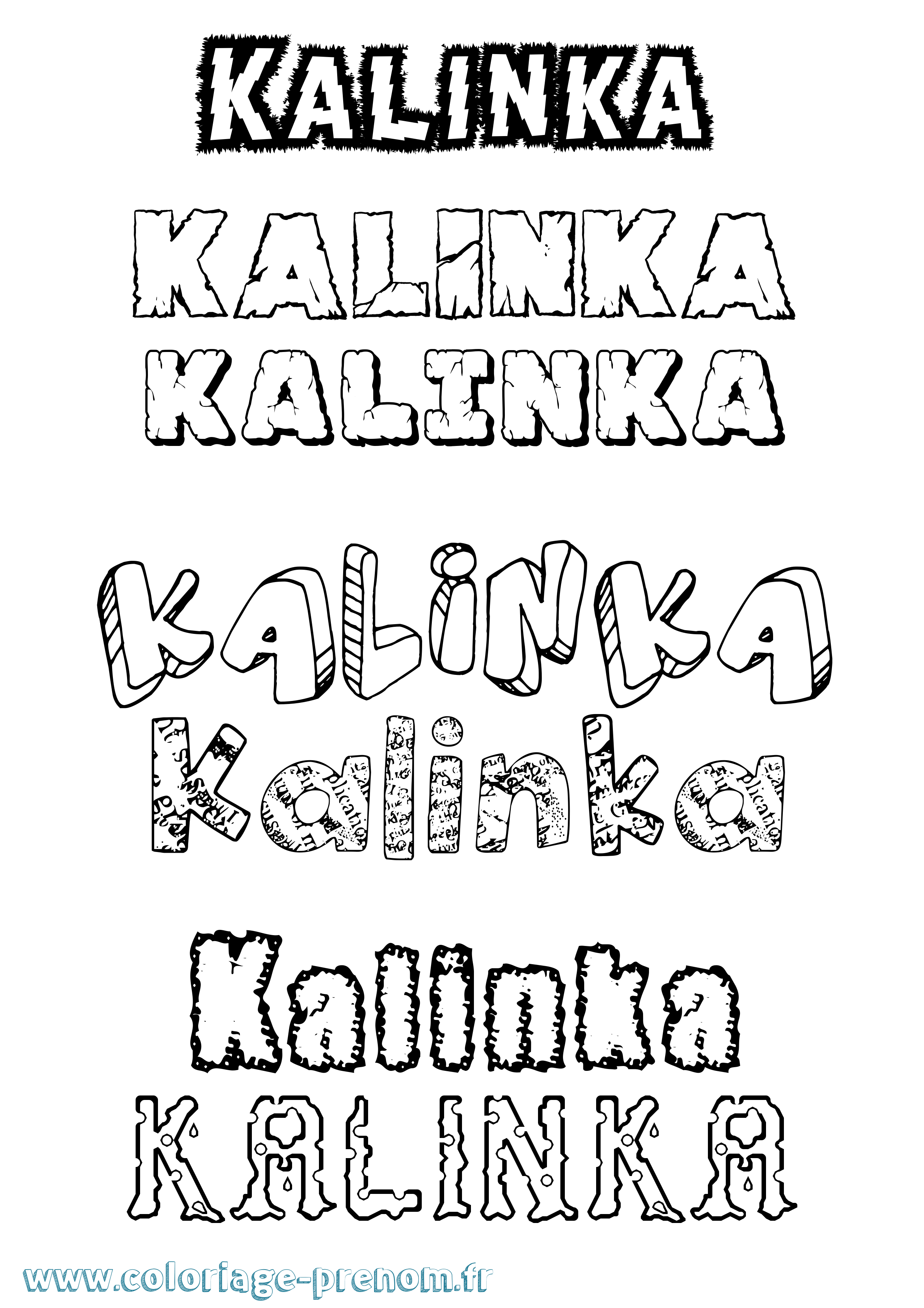 Coloriage prénom Kalinka Destructuré