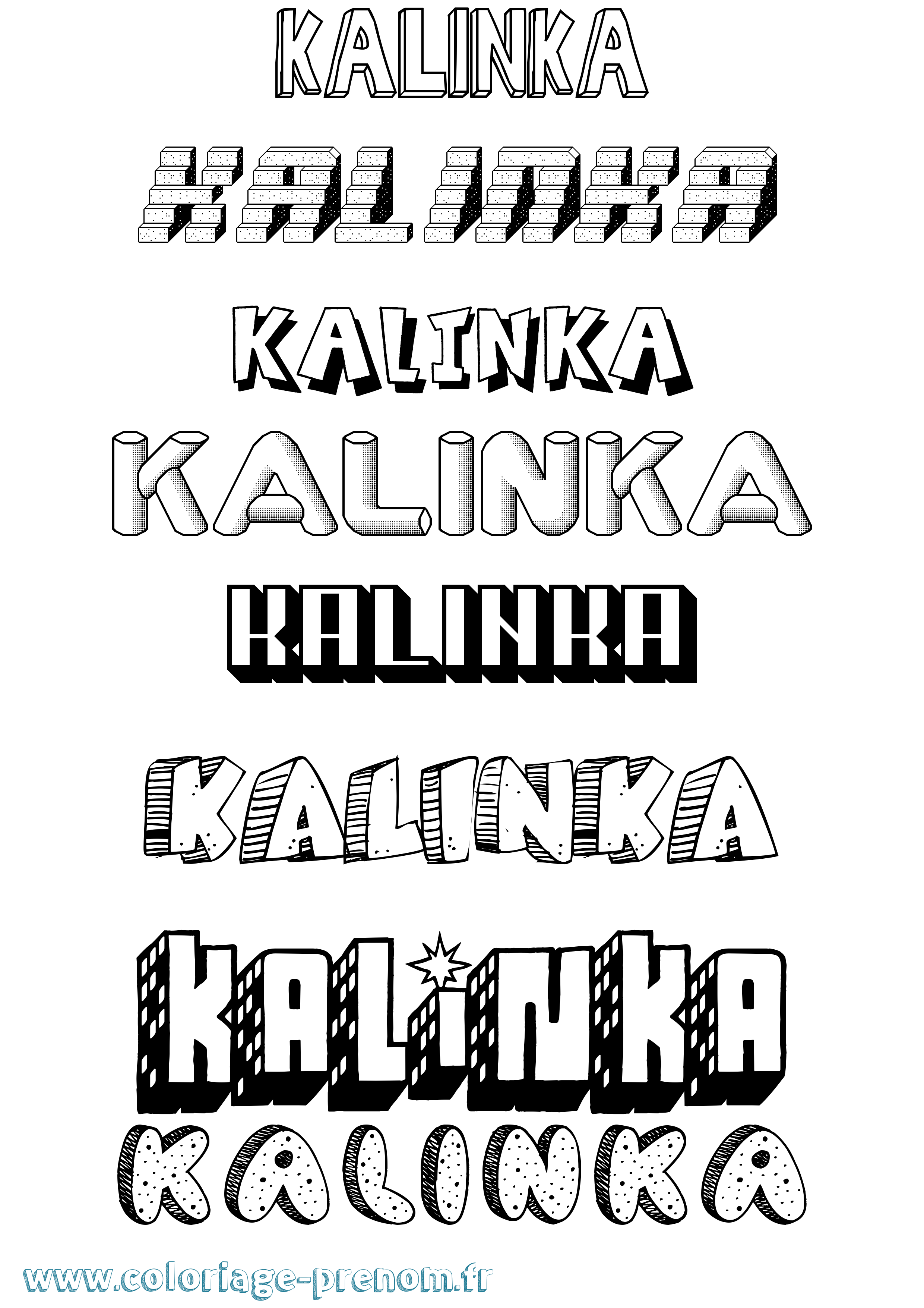 Coloriage prénom Kalinka Effet 3D