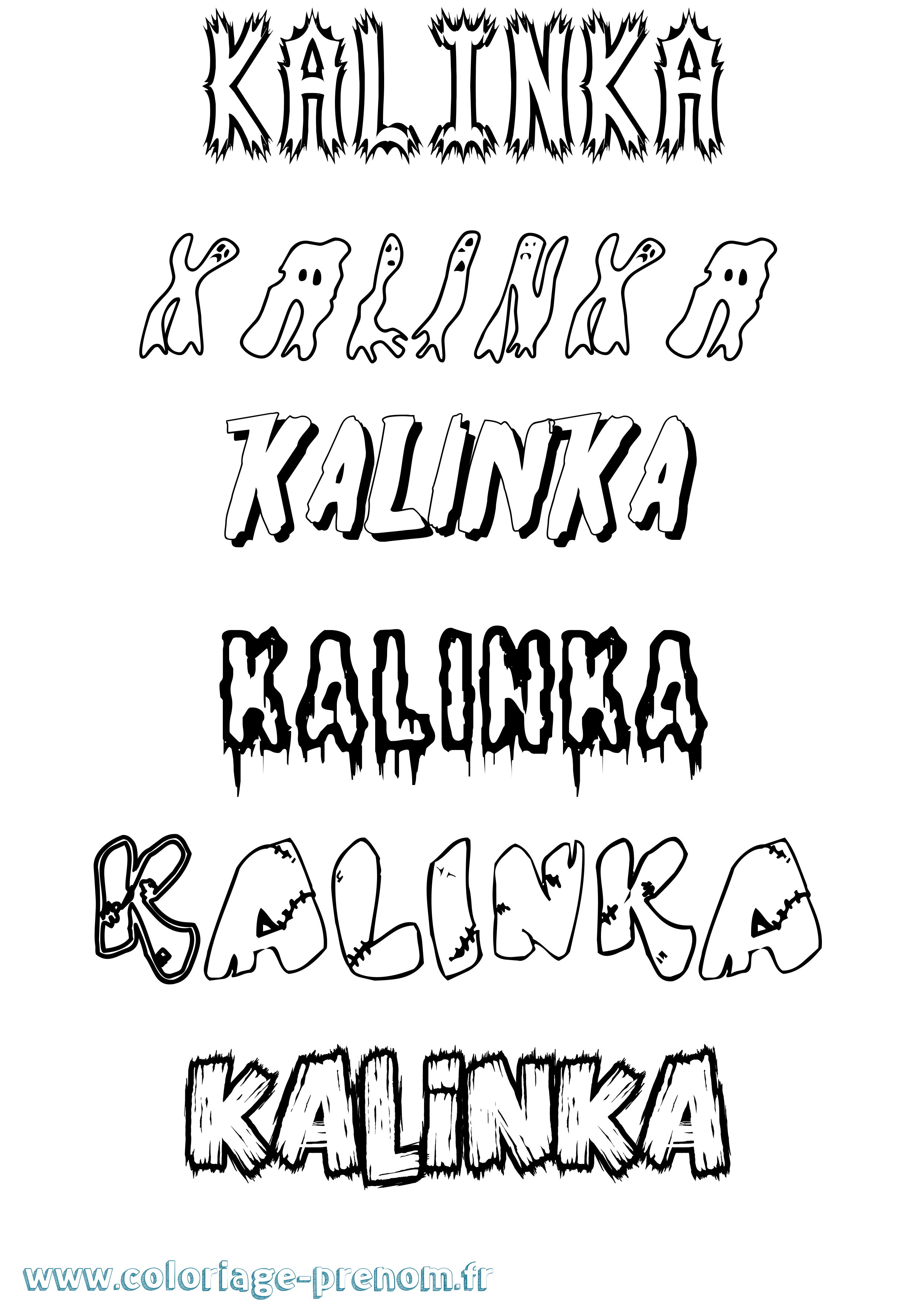 Coloriage prénom Kalinka Frisson