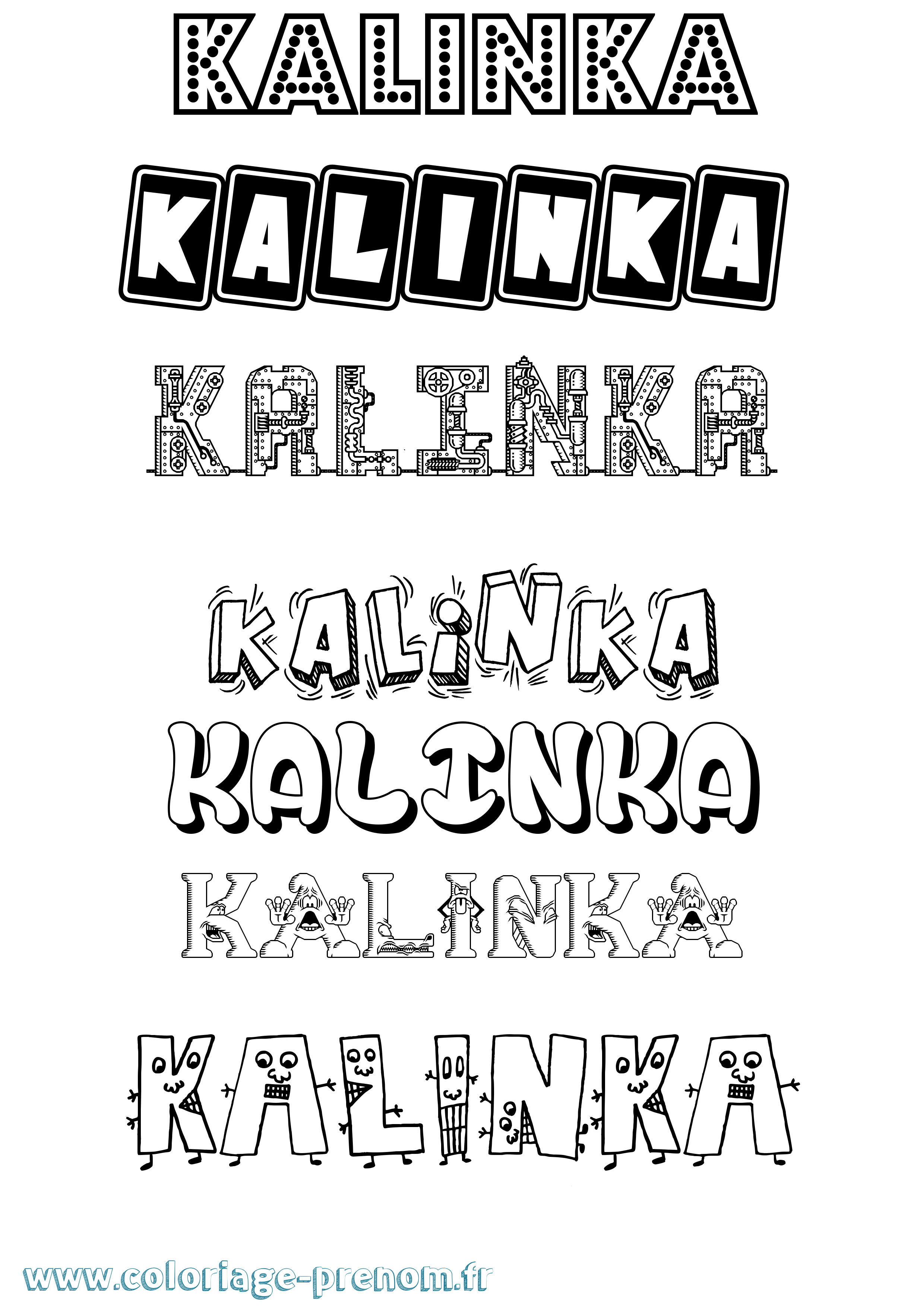 Coloriage prénom Kalinka Fun