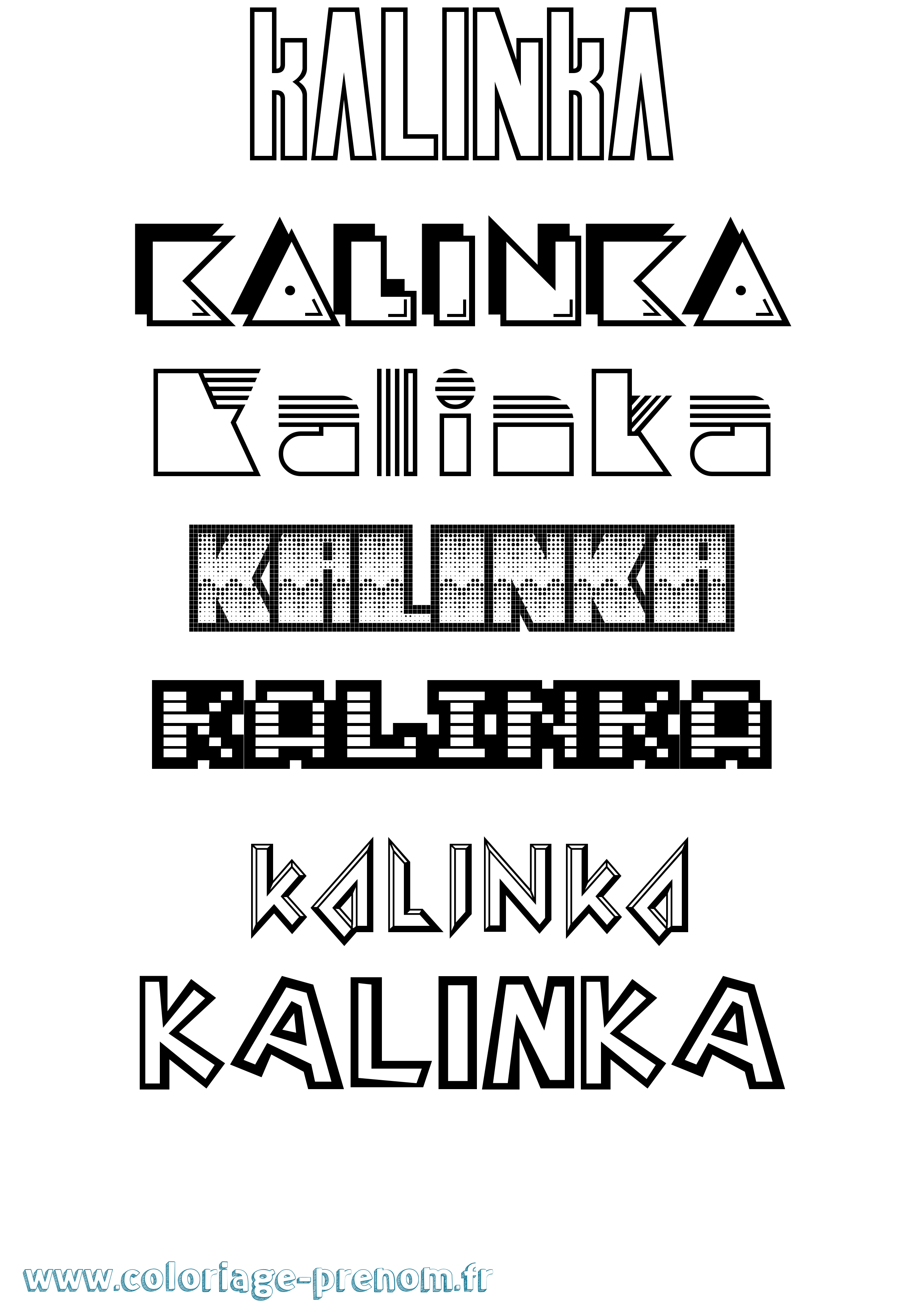 Coloriage prénom Kalinka Jeux Vidéos