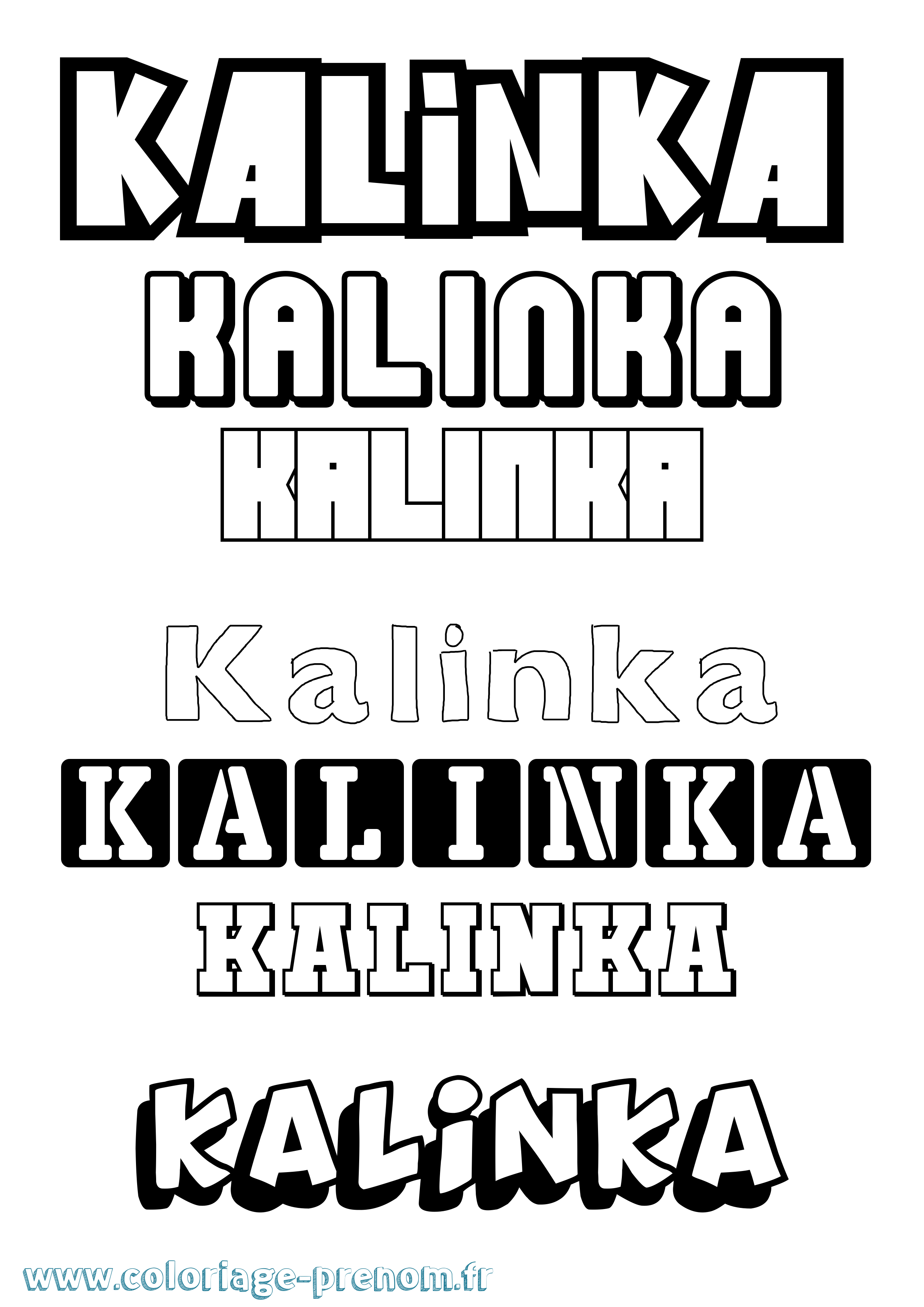 Coloriage prénom Kalinka Simple