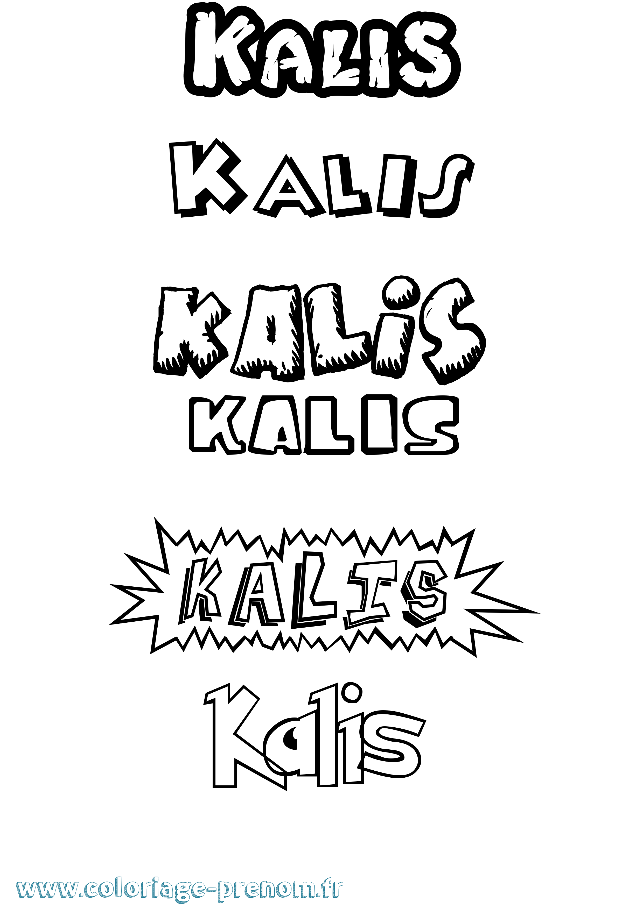 Coloriage Kalis Dessin Animé Coloriage prénom Kalis Dessin Animé