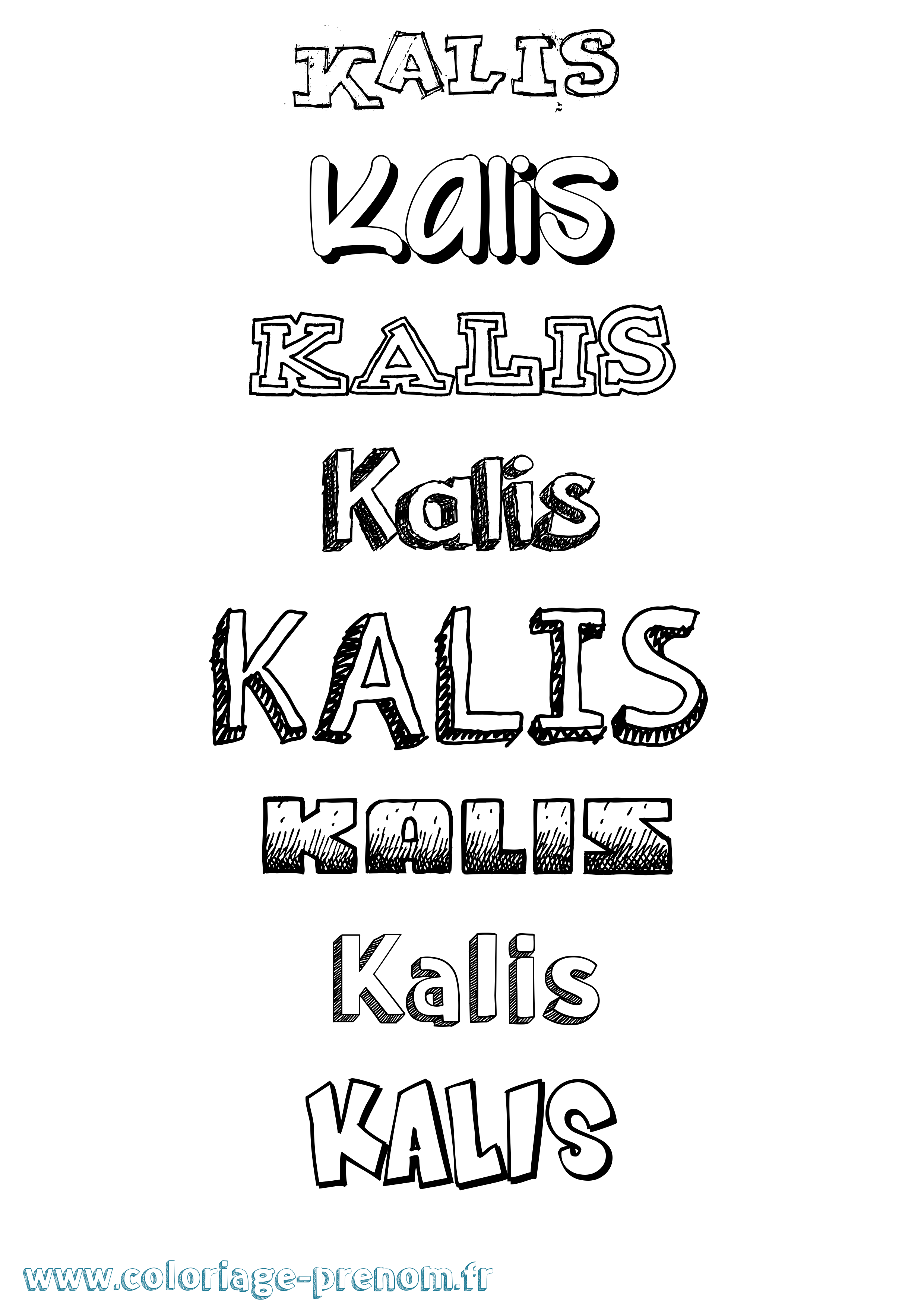 Coloriage Kalis Dessiné Coloriage prénom Kalis Dessiné