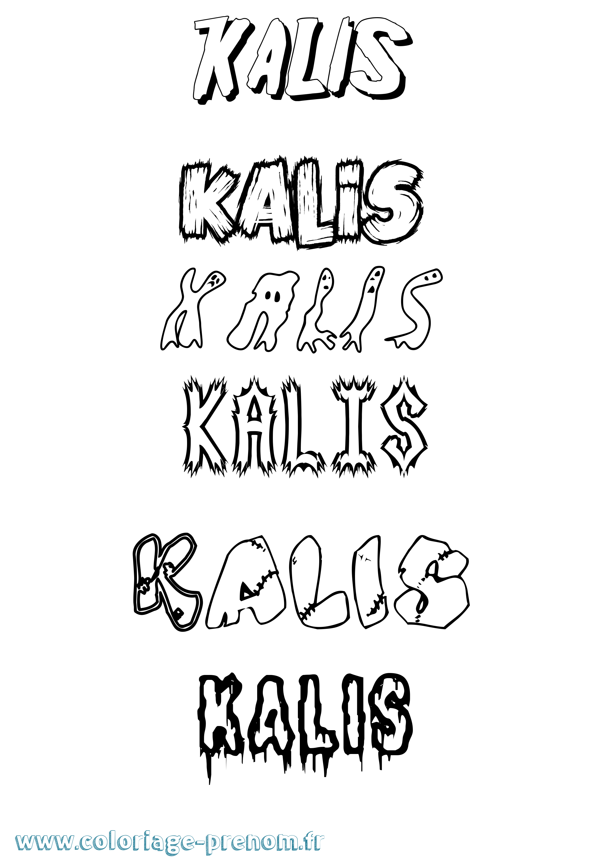 Coloriage Kalis Frisson Coloriage prénom Kalis Frisson
