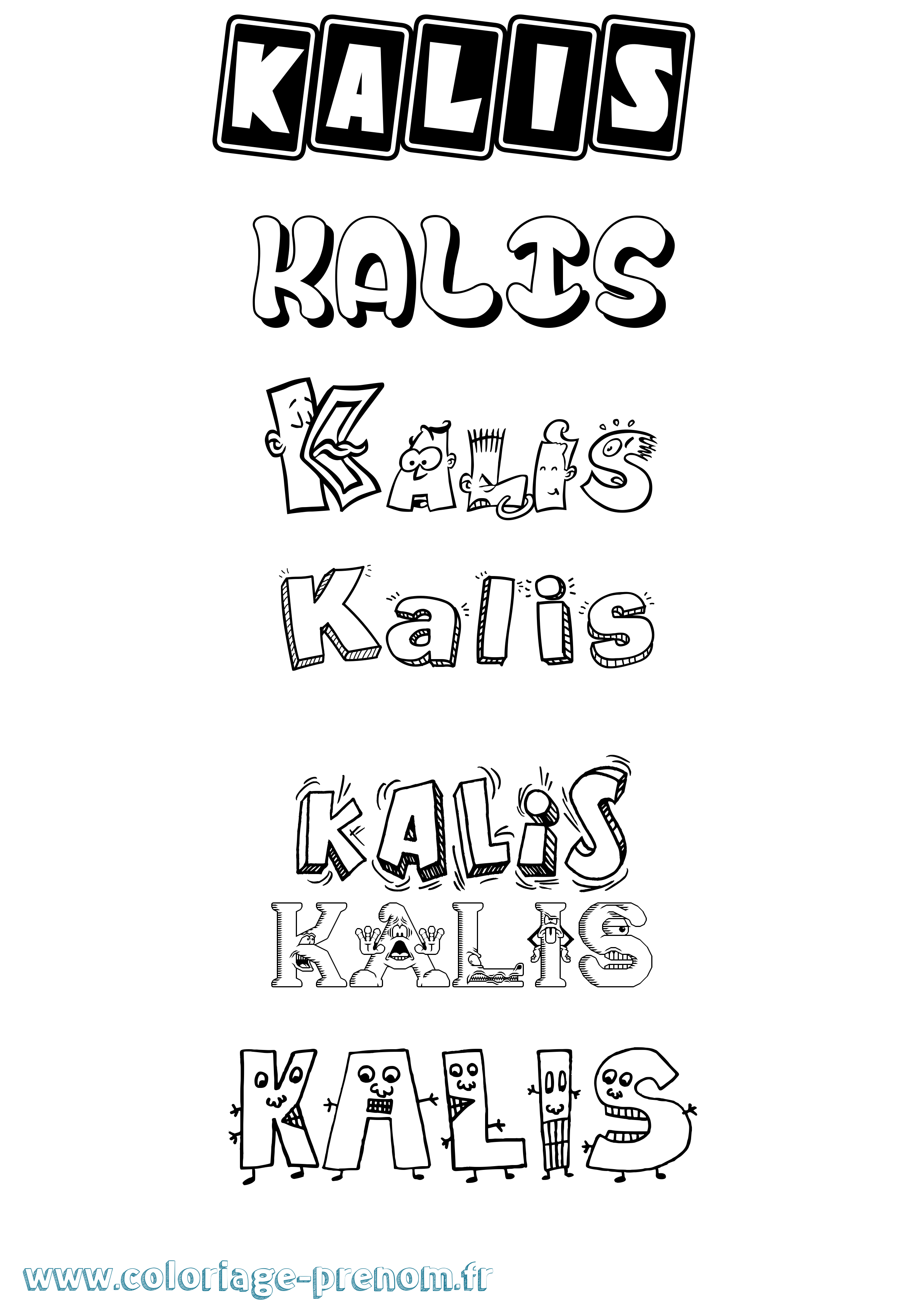 Coloriage prénom Kalis Fun